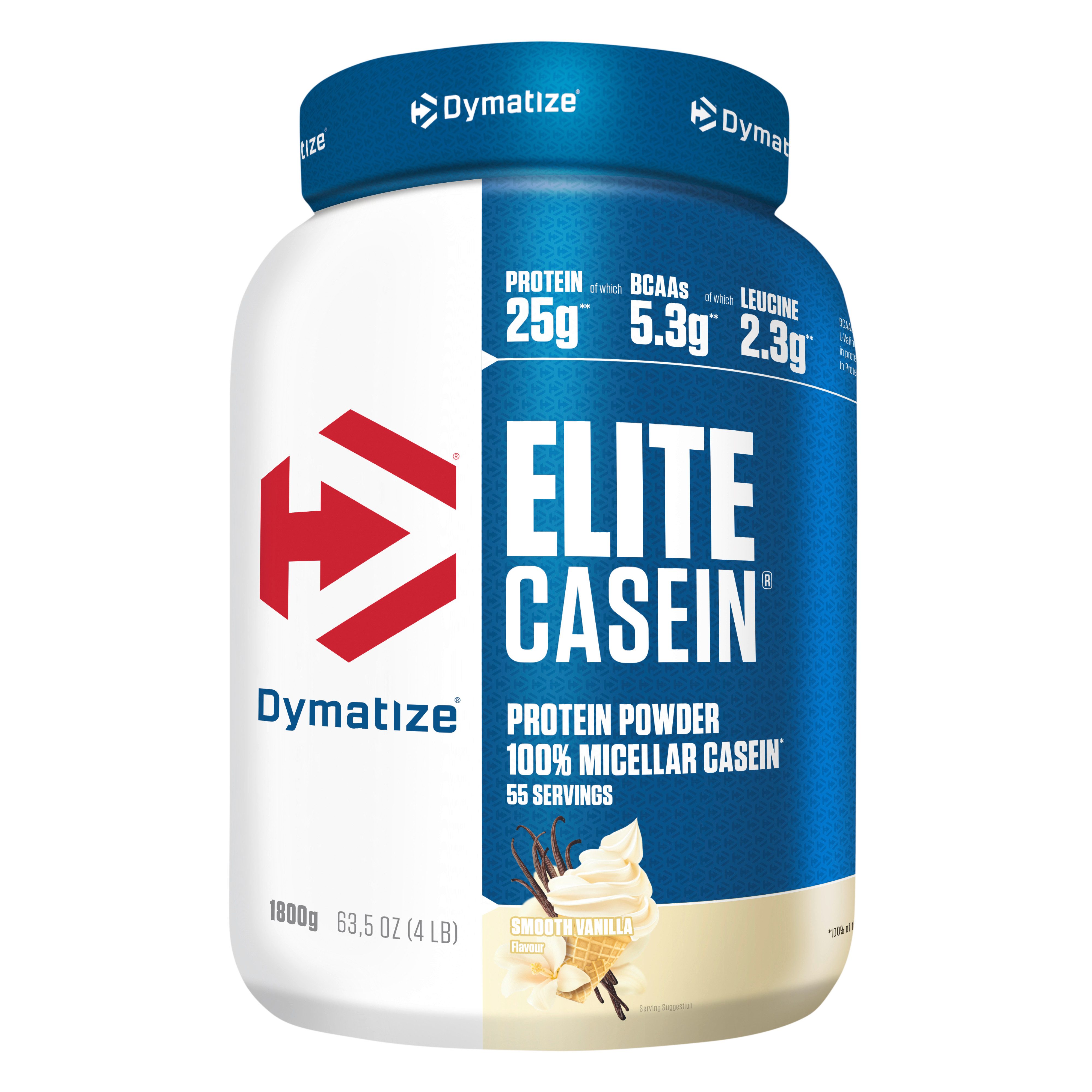 Dymatize DYMATIZE Elite Casein Protein Pulver Smooth Vanilla 1800g Eiweißpulver Pulver, 1800 g