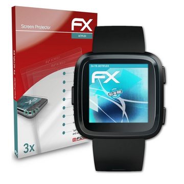 atFoliX Schutzfolie Displayschutzfolie für Fitbit Versa, (3 Folien), Ultraklar und flexibel