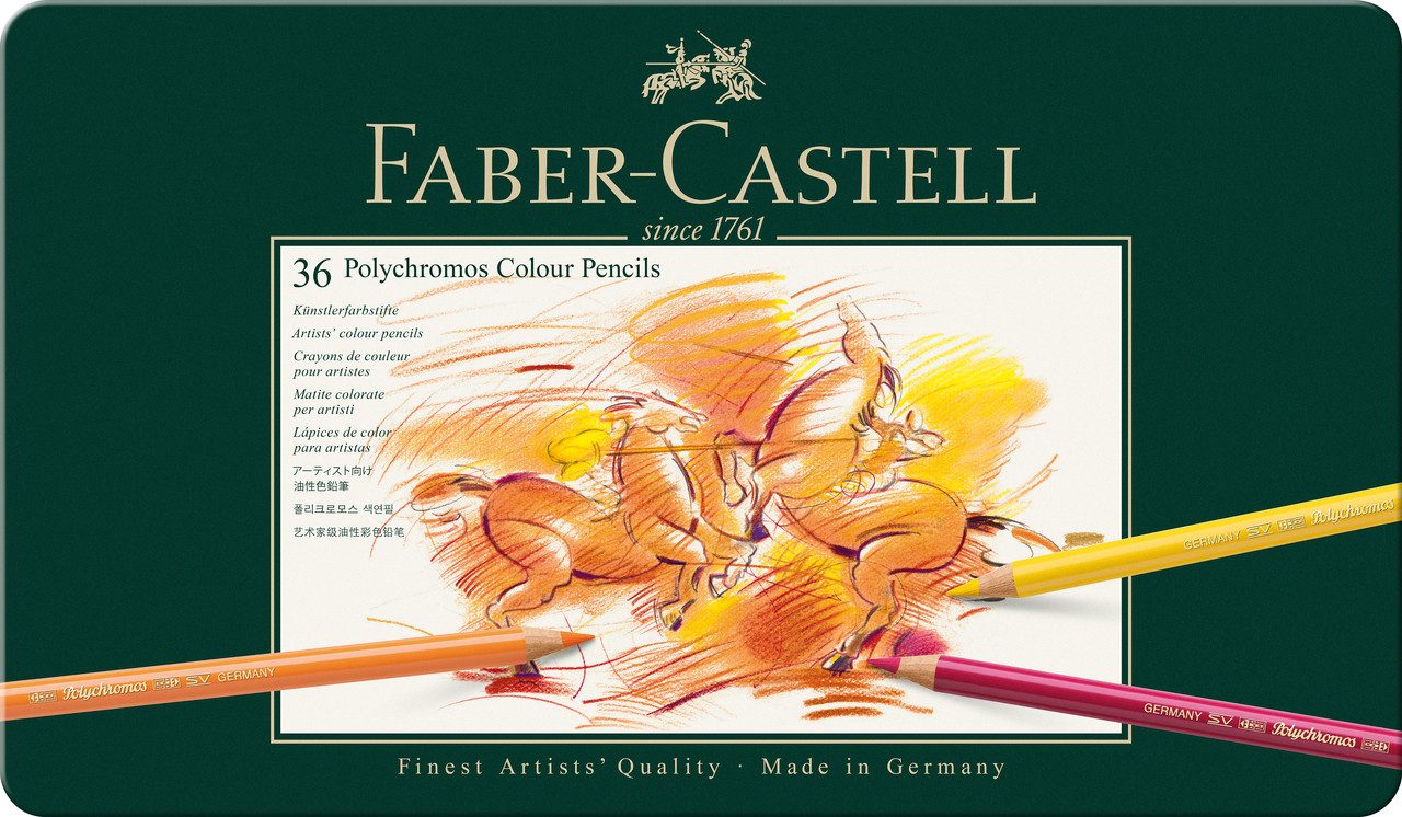 Faber-Castell Künstlerstift Polychromos Farbstifte 36er Etui, - Künstlerfarbstifte mit brillanter Farbintensität, Made in Germany