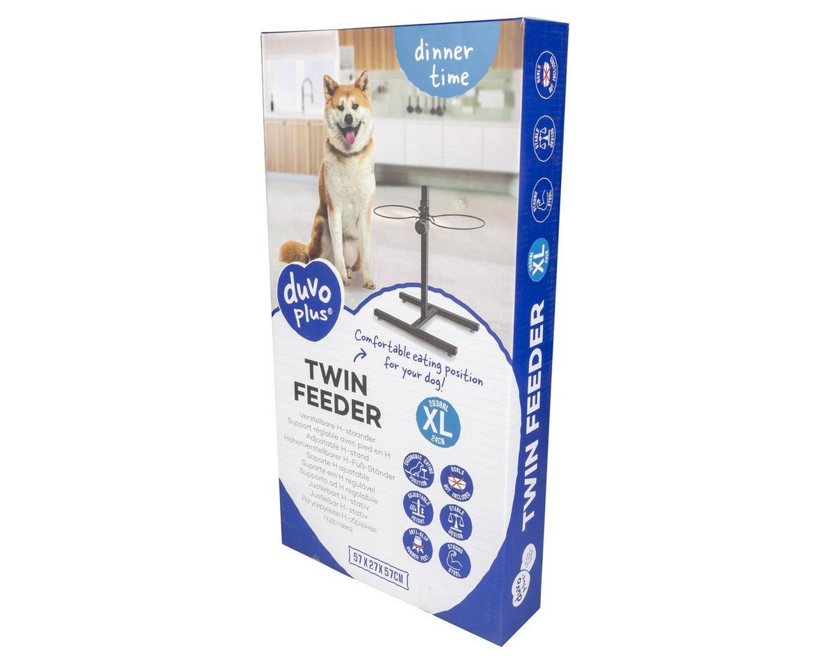 Thumbnail - DUVO+ Napf-Set Twin Feeder H-Ständer schwarz