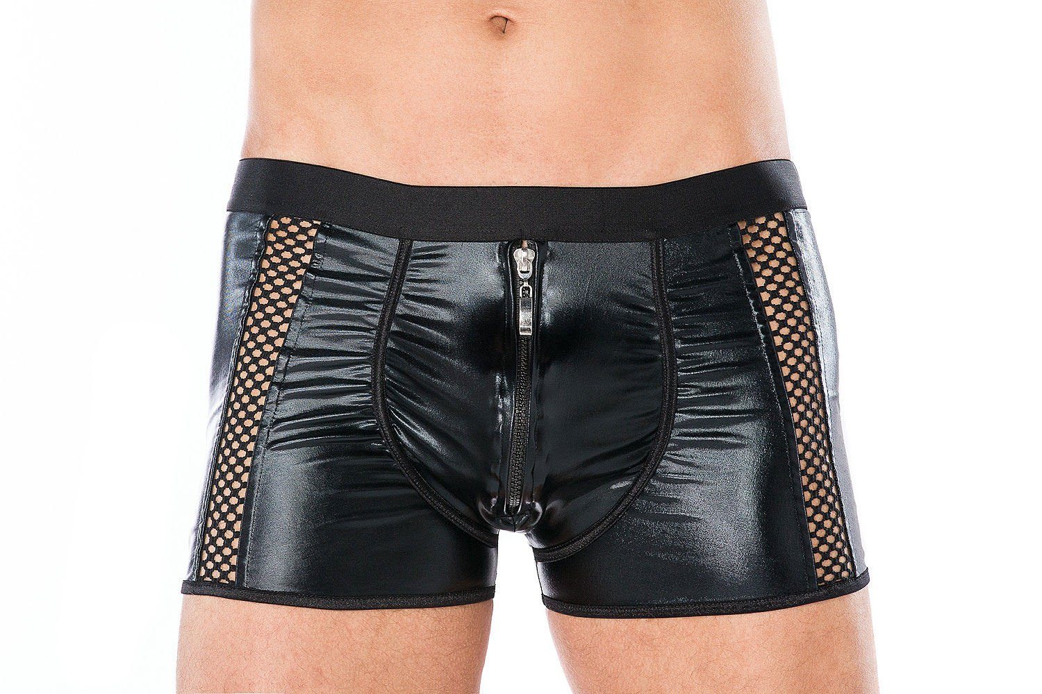 Andalea Reißverschluss von mit Unterhosen Männer Boxershorts Wetlook-Boxershorts Herrenslip Andalea Slip