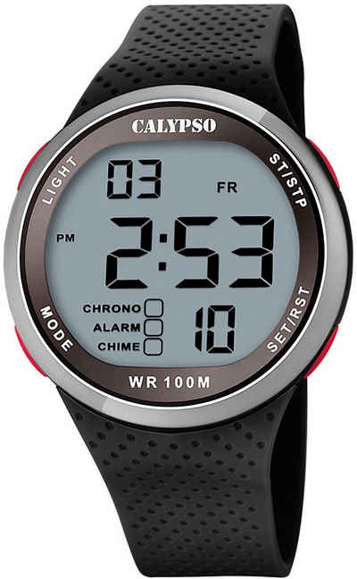 CALYPSO WATCHES Chronograph Color Splash, K5785/4, Armbanduhr, Quarzuhr, Herrenuhr, Datum, Digitalanzeige, Stoppfunktion