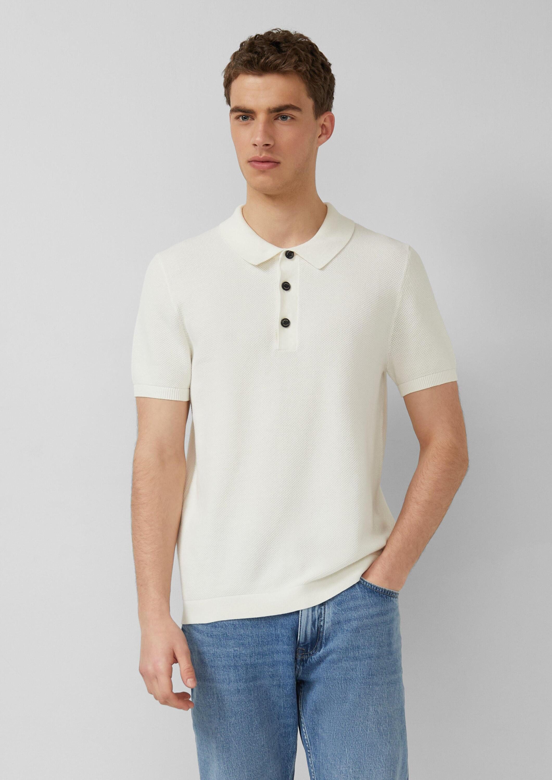 s.Oliver Kurzarmpullover Strickpullover Strukturiertes Strick-Poloshirt