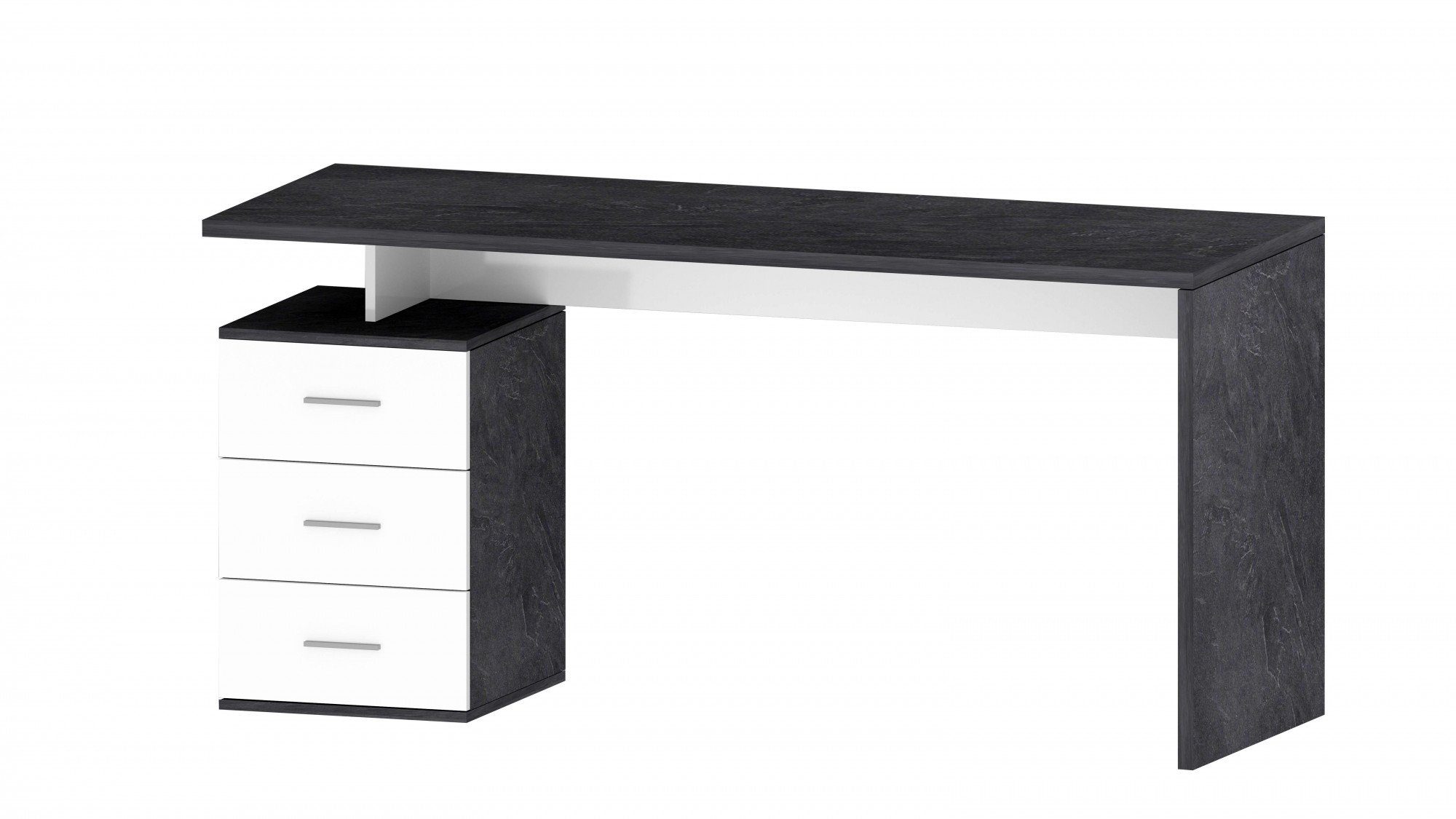 italien. NEW hochglanz Tecnos SELINA, Design cm, Schreibtisch modernes 160 Breite schiefer/weiß