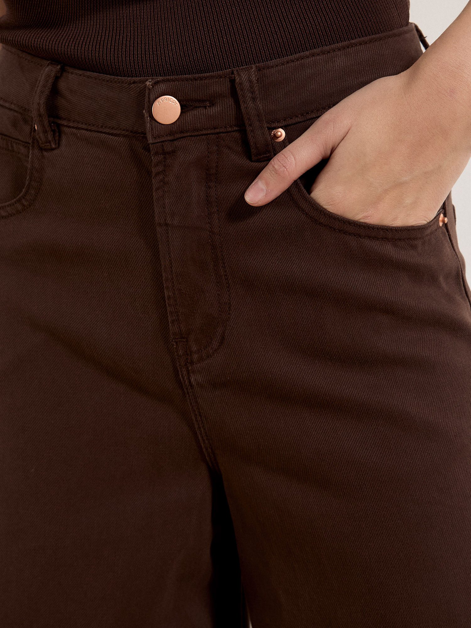 Apricot Weite Jeans 5-Pocket Jeans mit weitem Bein