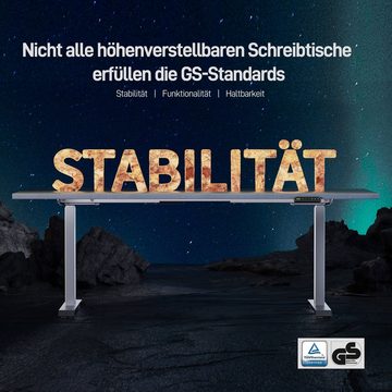 ERGOFINO Schreibtisch Höhenverstellbarer Schreibtisch Gestell - GS-Zertifiziert (2 Motoren, Schreibtisch Höhenverstellbar Elektrisch 3-Fach Teleskop mit Memory-Steuerung), Hohe Tragfähigkeit - DT30 PRO (Weiß)