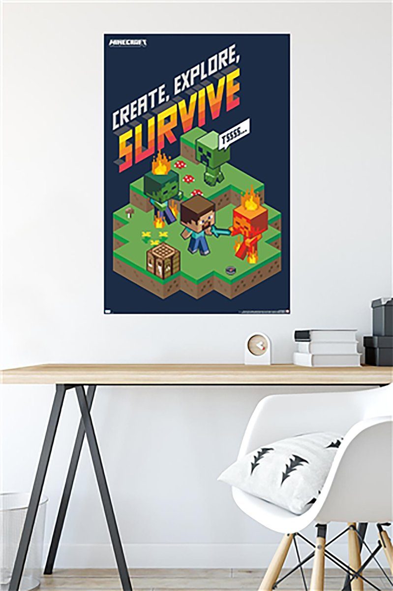 Trends International Poster Minecraft Poster Create, Explore, Survive 55,9 x 86,4 cm