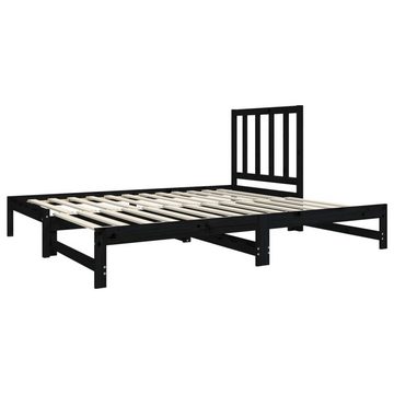 vidaXL Bett Tagesbett Ausziehbar Schwarz 2x(90x190) cm Massivholz Kiefer