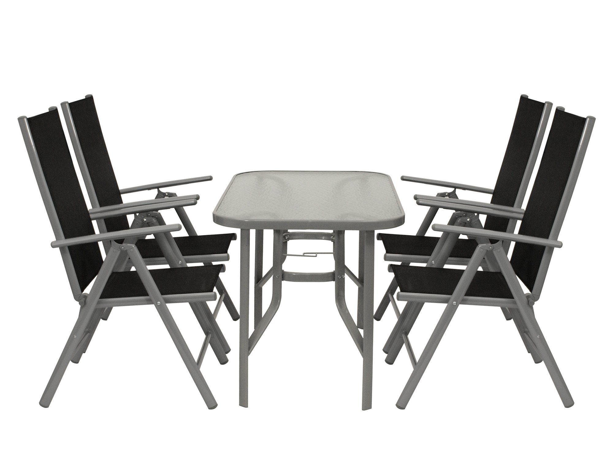 DEGAMO Garten-Essgruppe RAVENNA, (5-tlg), 4x Klappsessel günstig online kaufen