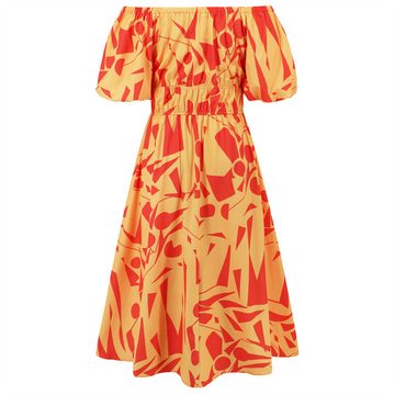 AFAZ New Trading UG Sommerkleid Damen V-Ausschnitt Kurz Brautjungfer Kleid Cocktail Party Floral Kleid