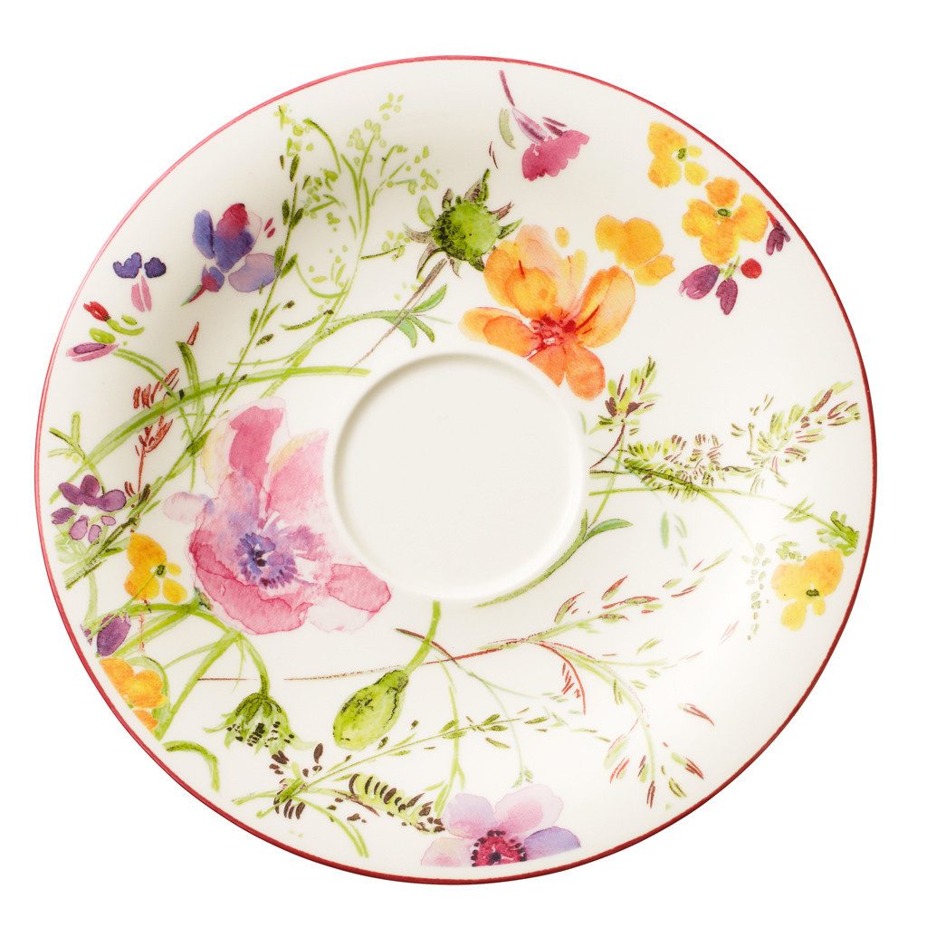 Villeroy & Boch Untertasse Mariefleur Basic, Spülmaschinengeeignet, Mehrfarbig, Blumen, H: 1cm