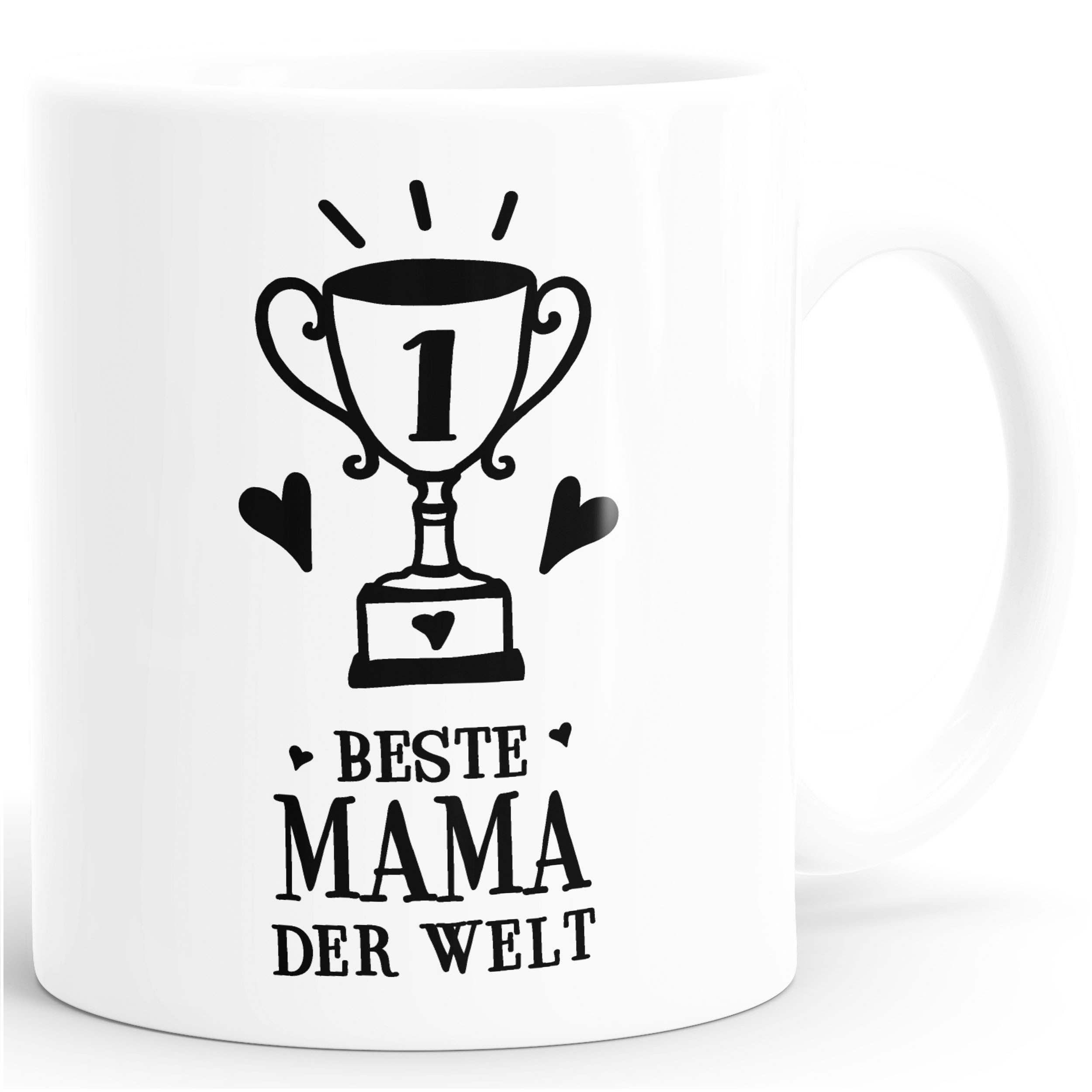 MoonWorks Tasse Kaffee-Tasse Geschenk zum Muttertag Beste Mama der Welt Pokal Spruch, Keramik