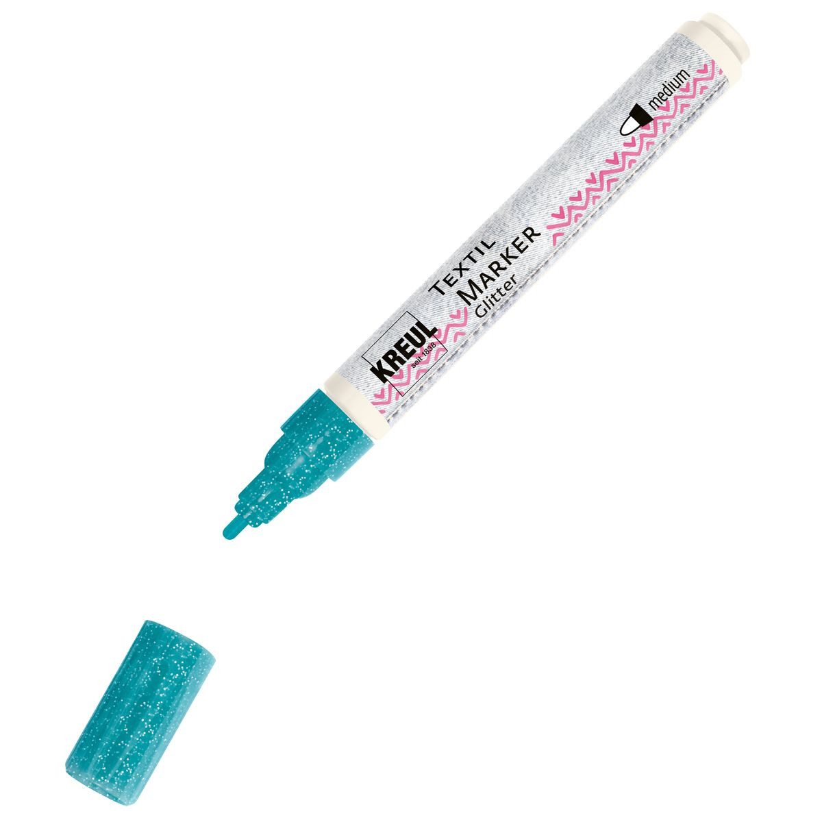 Textilmarker KREUL Textilmarker Glitter medium türkis