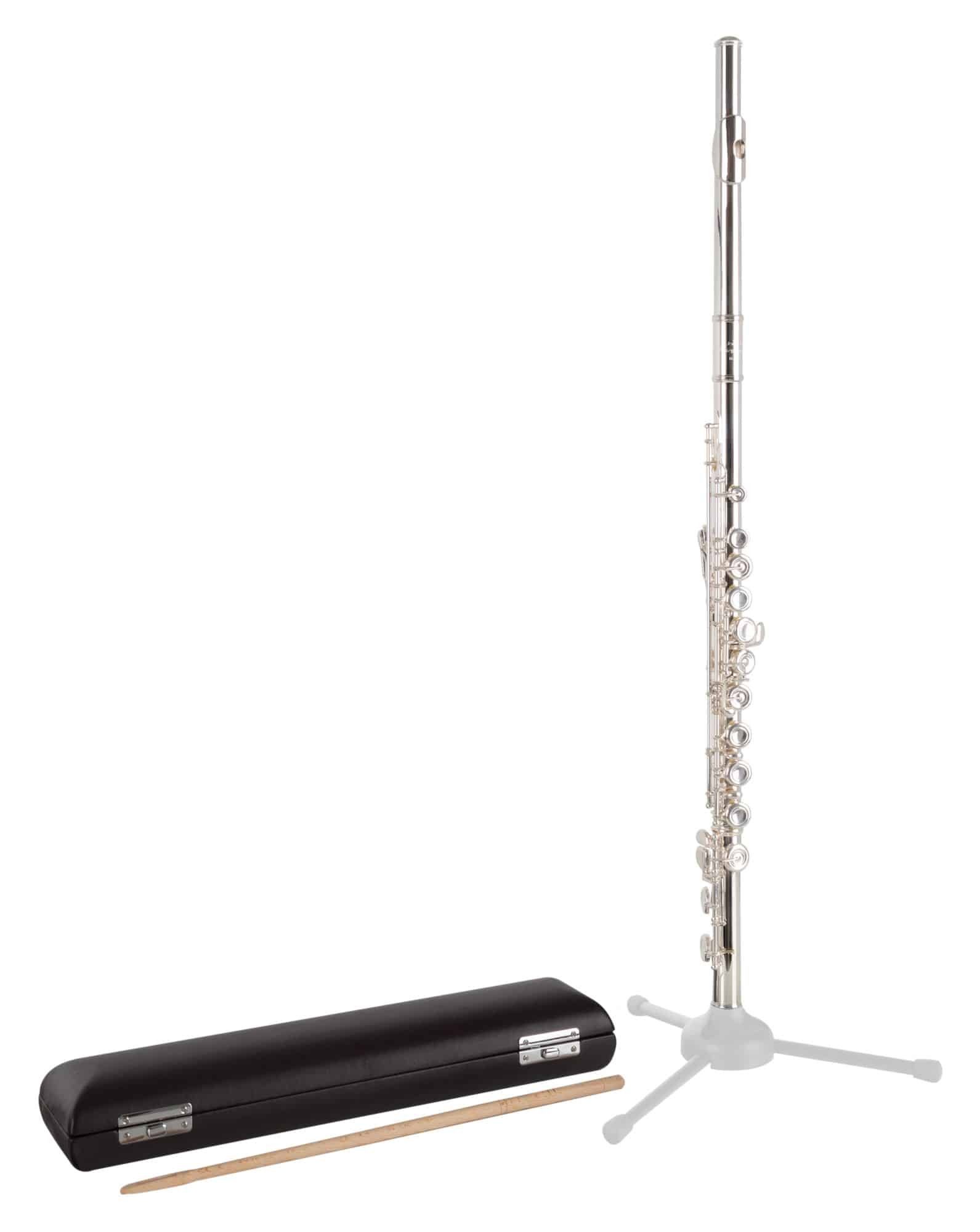 Lechgold Querflöte FL-19/4 - Mundlochplatte und Kopfstück aus 925er Sterling-Silber C, Geschlossene Klappen mit Spitzdeckelmechanik