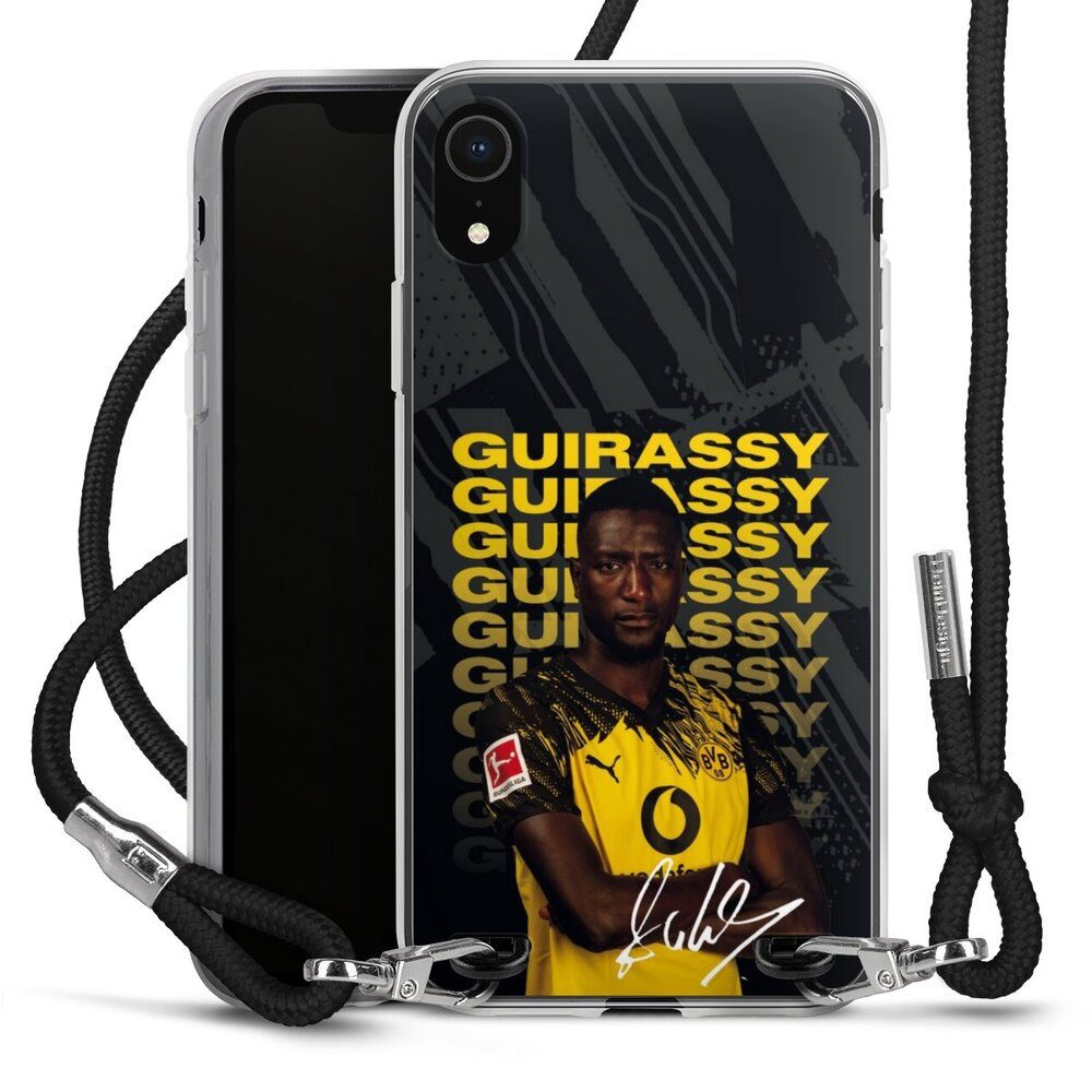 DeinDesign Handyhülle Borussia Dortmund Serhou Guirassy BVB Serhou Guirassy 25/26, Apple iPhone Xr Handykette Hülle mit Band Case zum Umhängen