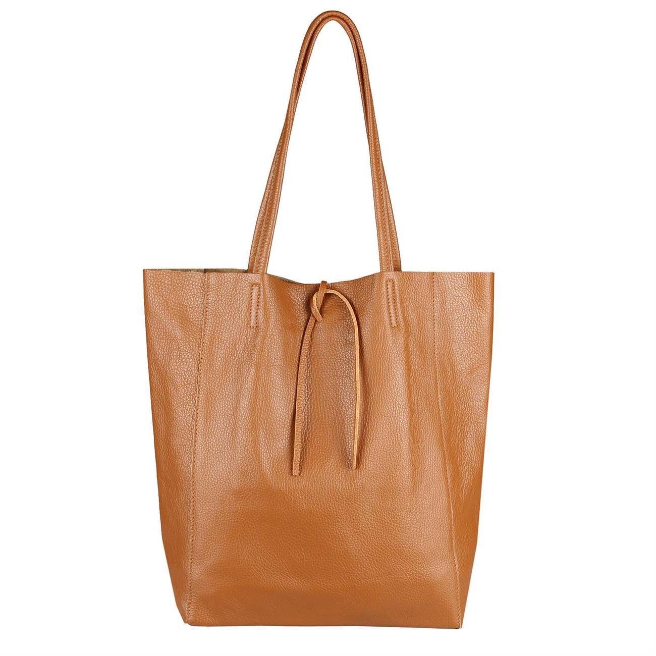 ITALYSHOP24 Schultertasche Made in Italy Damen Leder Tasche Schultertasche, ein Leichtgewicht, als Handtasche, Henkeltasche tragbar