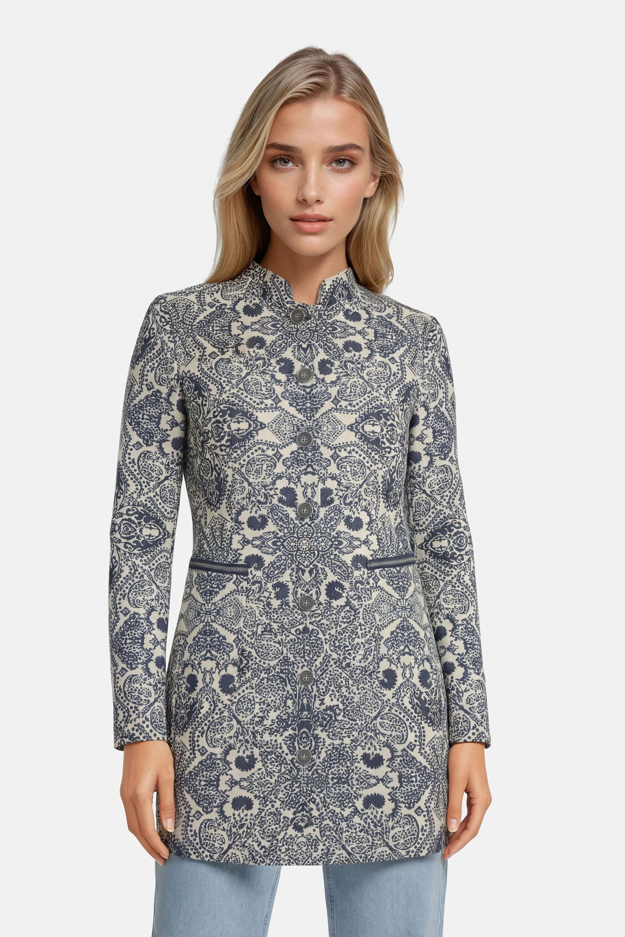 White Label Parka taillierte Longjacke mit elegantem Stehkragen