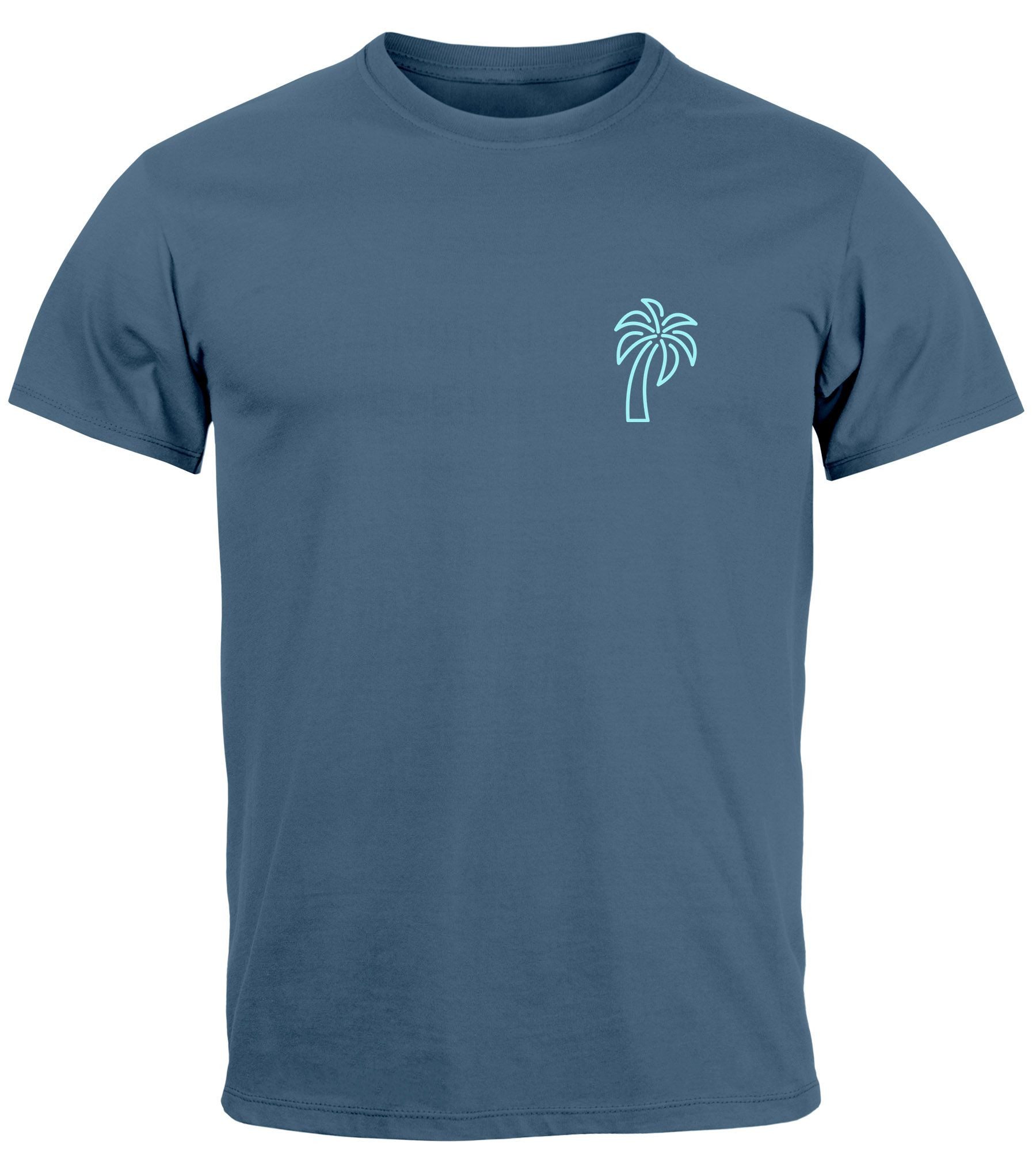 Neverless Print-Shirt Herren T-Shirt Palme Logo günstig online kaufen