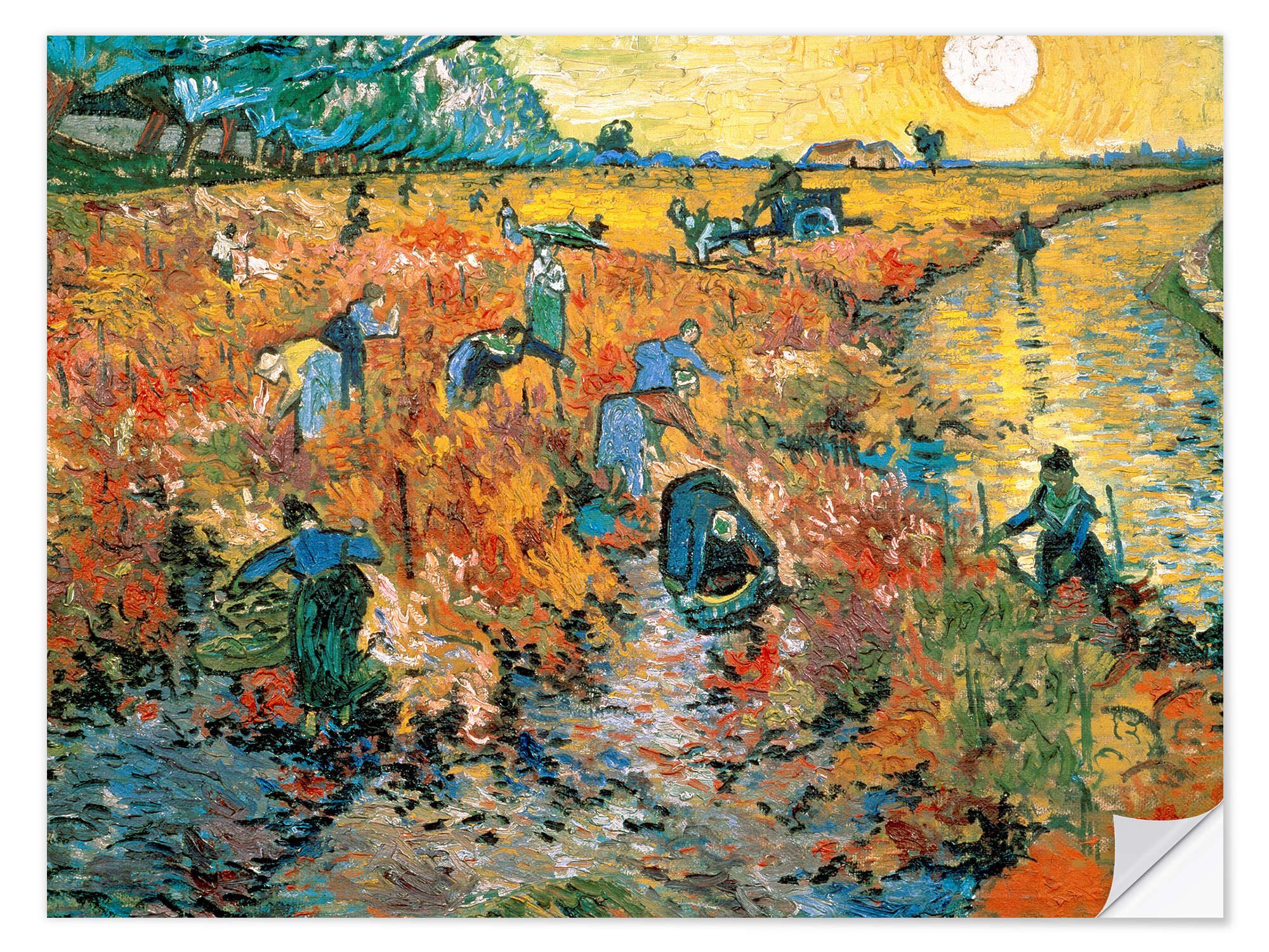 Posterlounge Wandbild Der rote Weinberg, Vincent van Gogh, erhältlich als Poster, Leinwandbild, Wandsticker oder Acrylglasbild