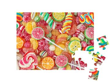 puzzleYOU Puzzle Bunt gemischte Fruchtbonbons und Lollis, 48 Puzzleteile, puzzleYOU-Kollektionen Süßigkeiten