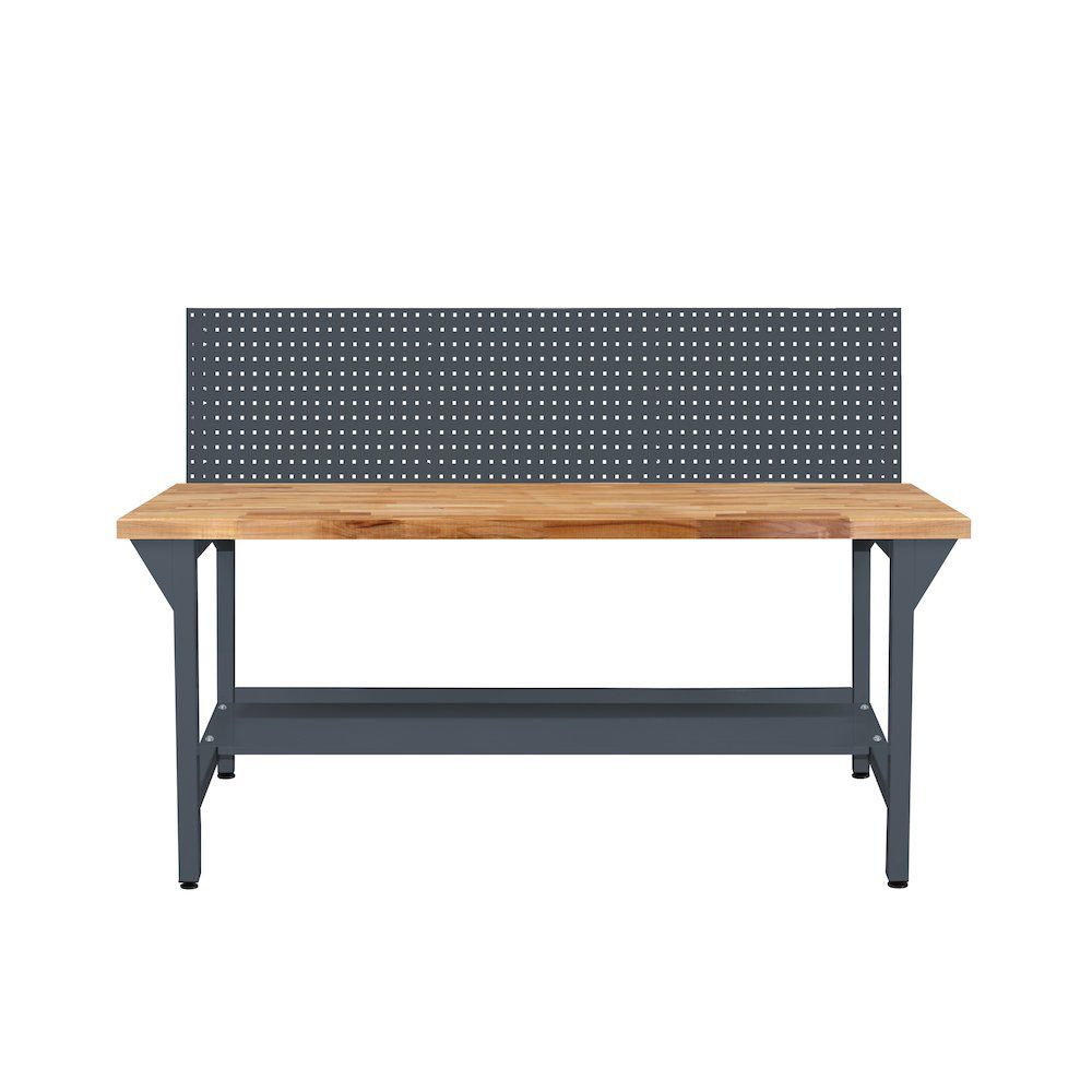 Werkbank Werkbank Rhino Plus mit Lochplatte, HxBxT 131x150x70cm, Anthrazitgrau