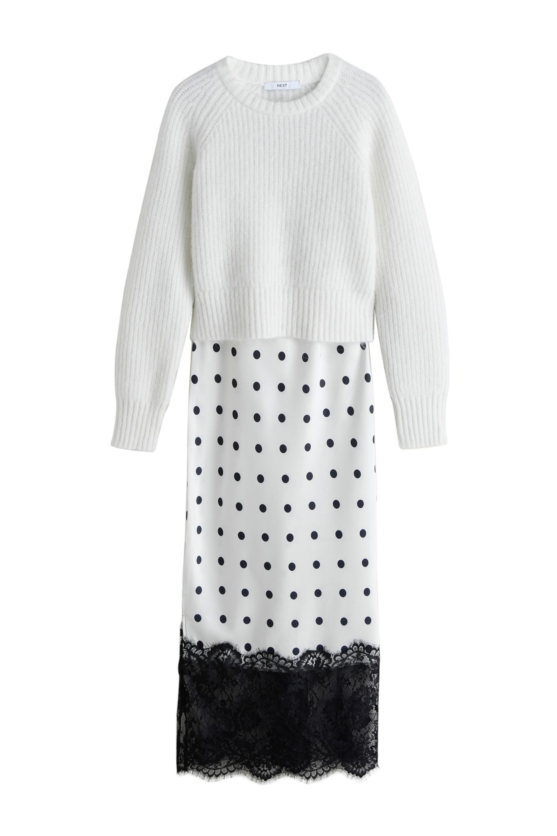 Next Strickkleid Verschlussloses 2-in-1-Pulloverkleid (2-tlg)