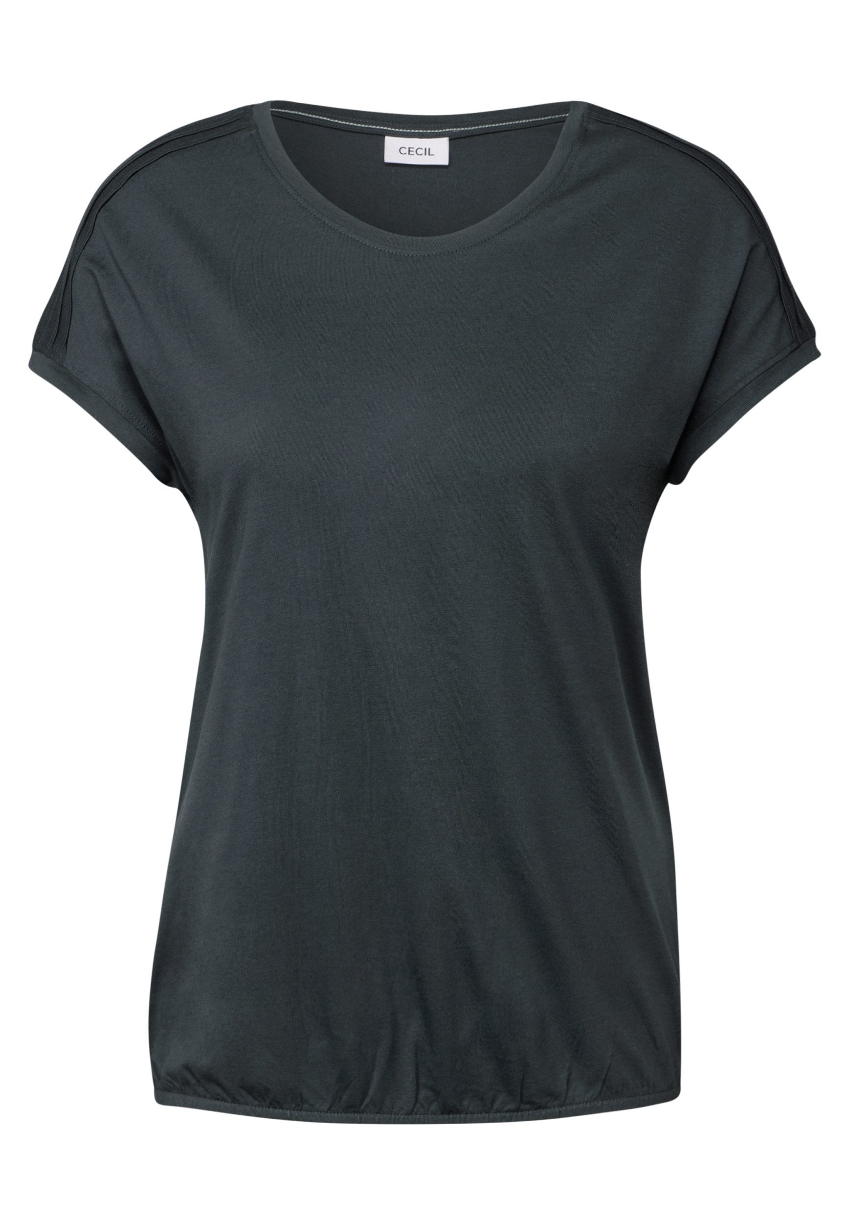 CECIL T-Shirt NOS Solid Deco Shoulder Shirt slate khaki günstig online kaufen