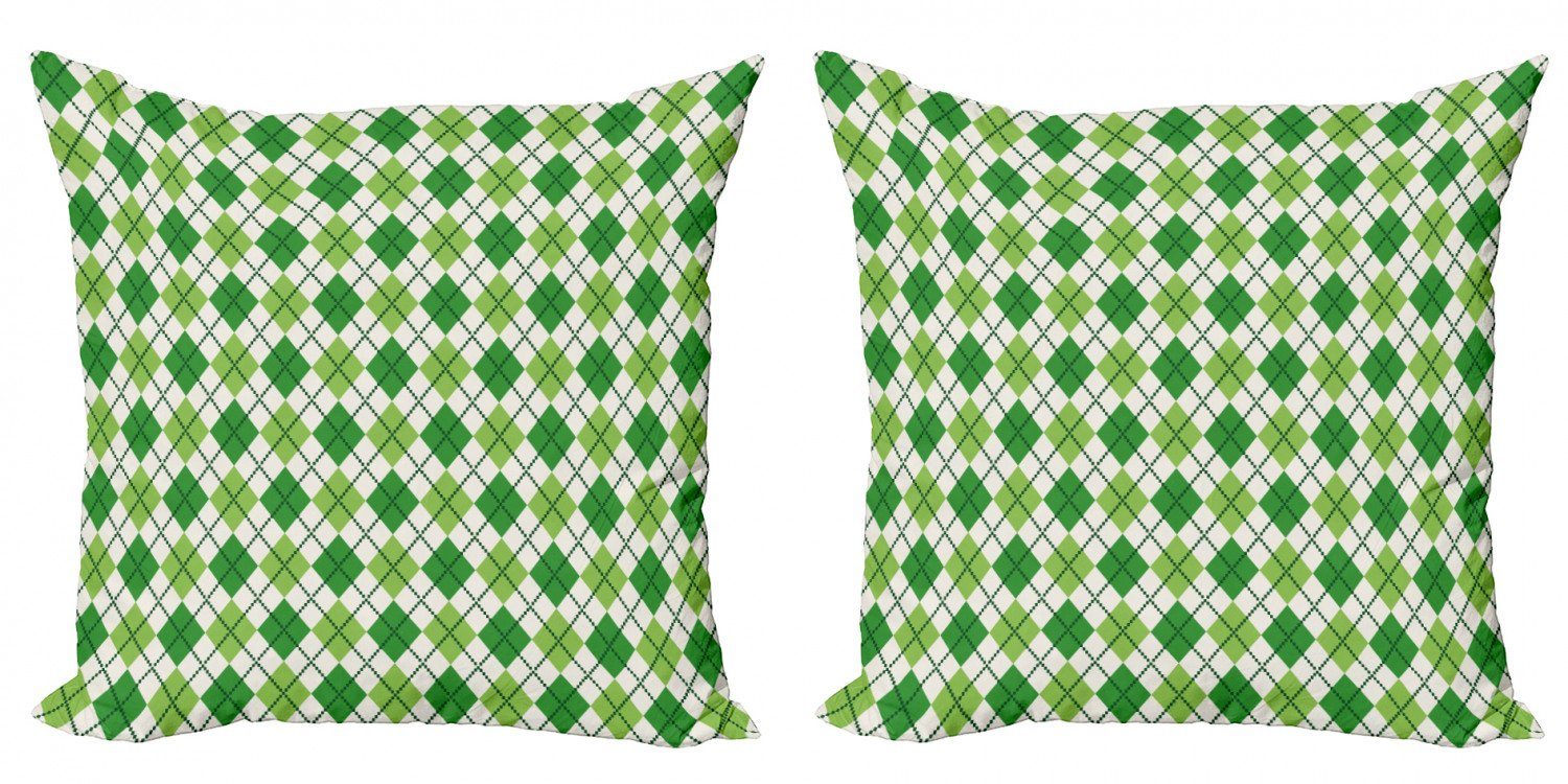 Kissenbezüge Modern Accent Doppelseitiger Digitaldruck, Abakuhaus (2 Stück), irisch Klassisches Argyle-Muster