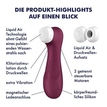 Satisfyer Auflege-Vibrator Satisfyer Druckwellenvibrator Pro 2 Gen. 3 (16,5cm, Liquid-Air)