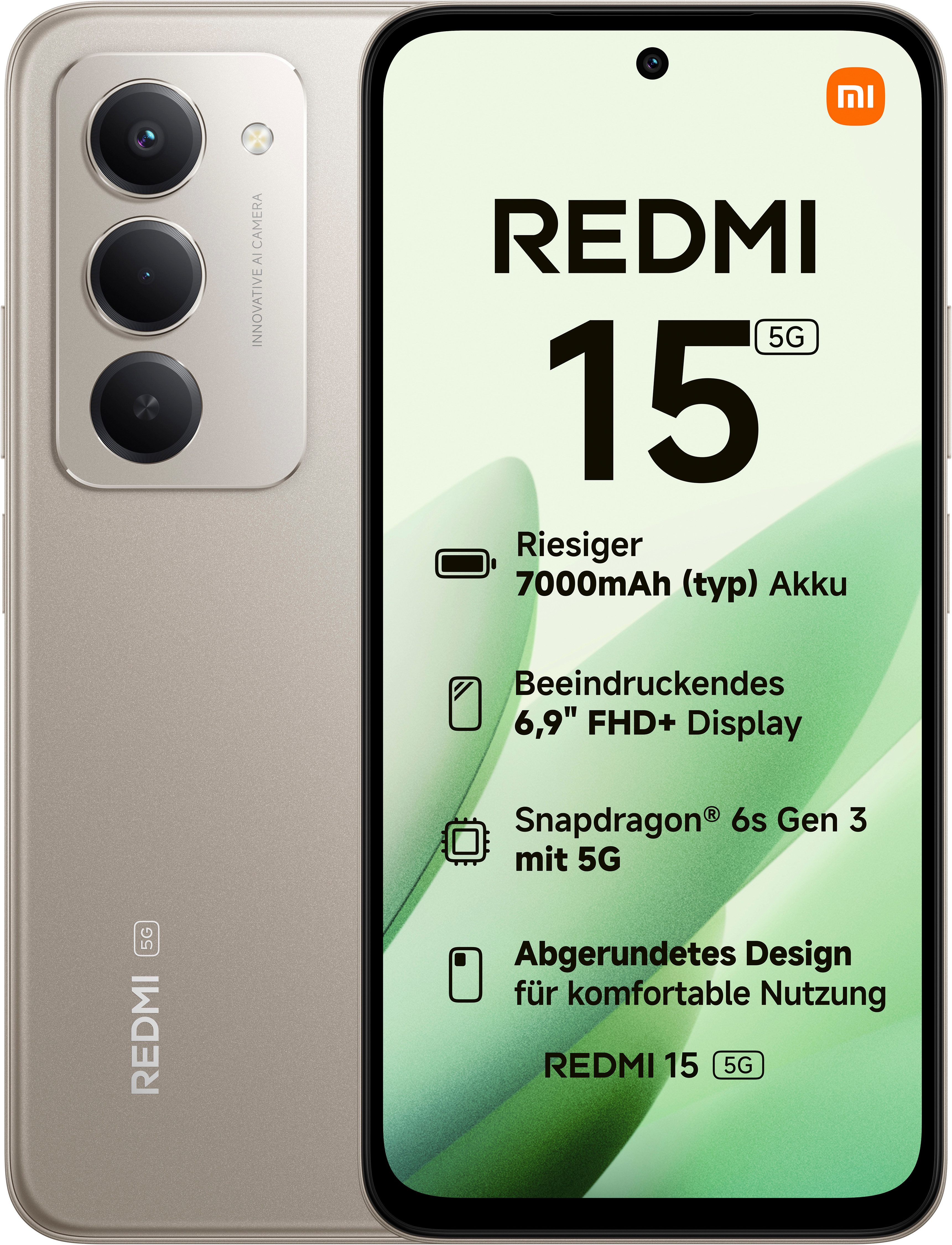 Xiaomi Redmi 15 5G 256 GB Smartphone (17,52 cm/6,9 Zoll, 256 GB Speicherplatz, 50 MP Kamera)