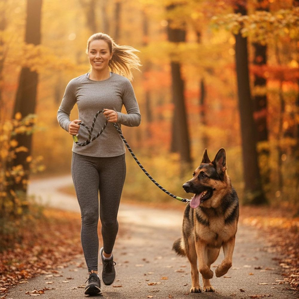 TUWENA Hundeleine Hundeleine für Mittel Große Hund(15-60kg), 2,4m Verstellbare Führleine, Handleine aus Nylon mit Reflektierend durch die Extreme Kraft bis200kg