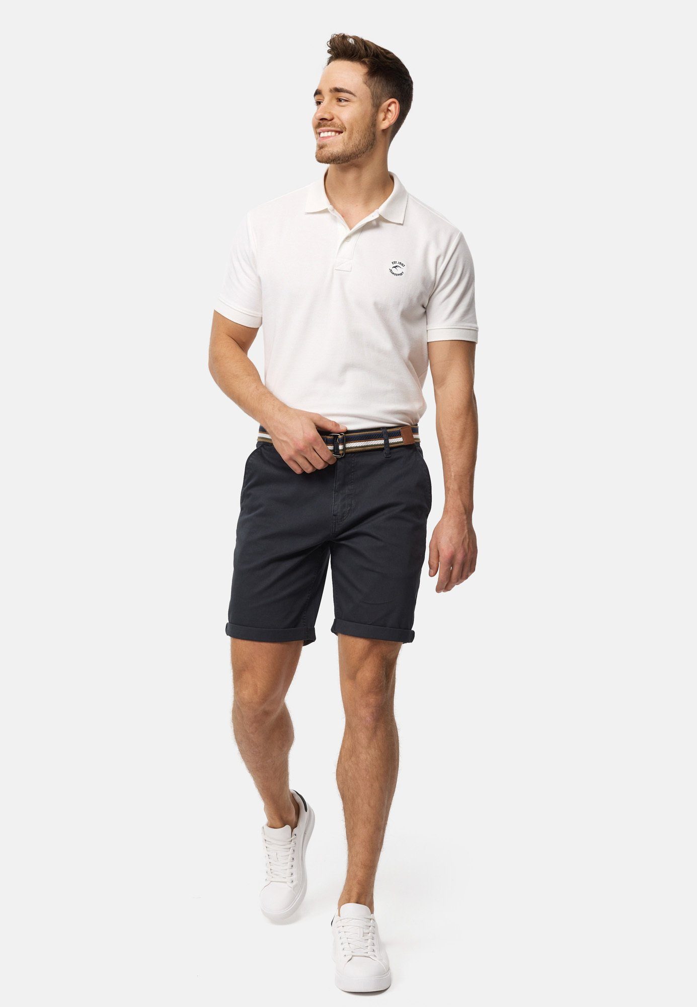 Indicode Chinoshorts Herren INCunning Chino Shorts Herrenshorts aus elastischer Baumwoll-Qualität, inkl. Gürtel