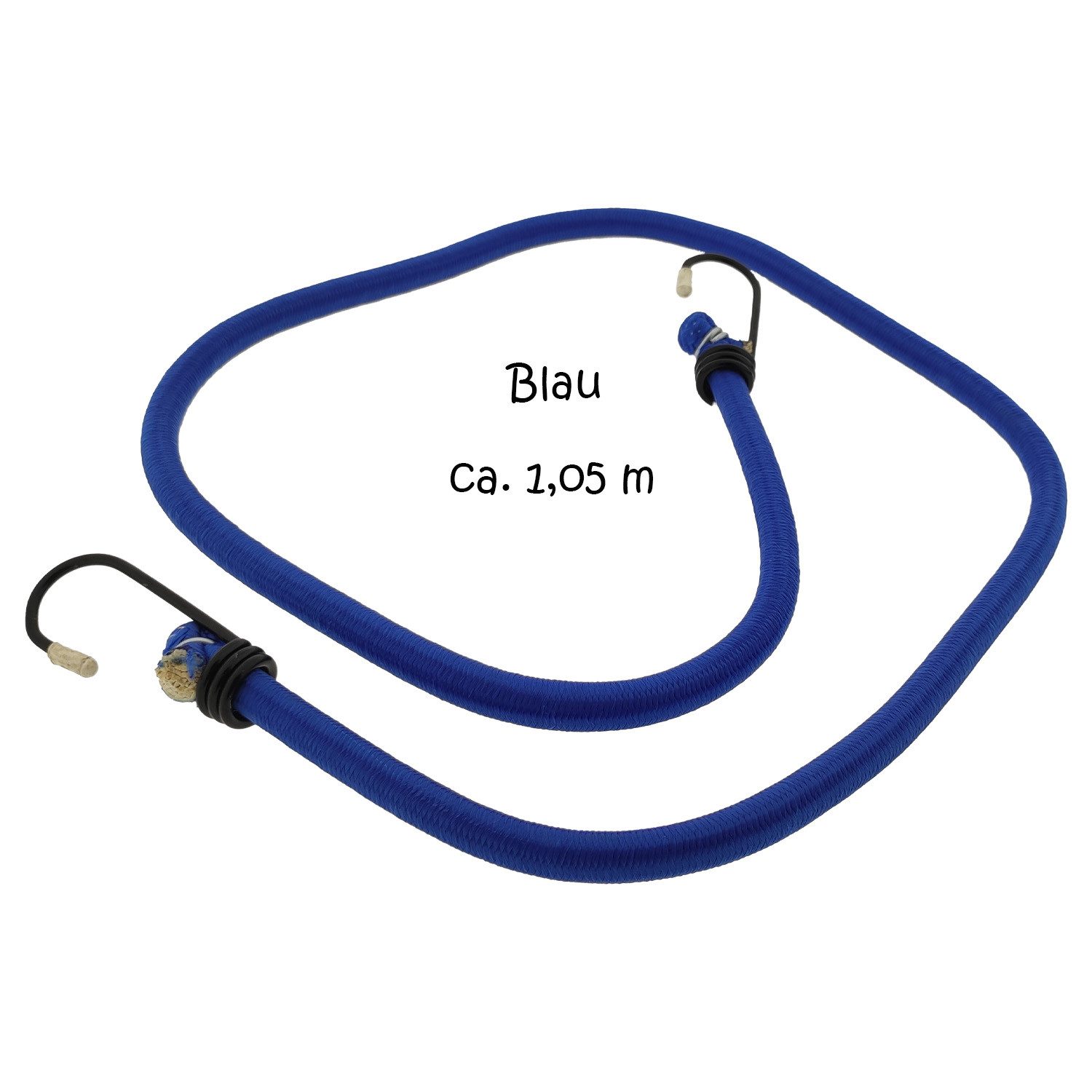 HundB Gummiband Spanngummi 1,05 mm, ausziehbar auf ca. 1,85 cm blau, Gepäckspanner Gummiseil Expander Riemen Spanngurt