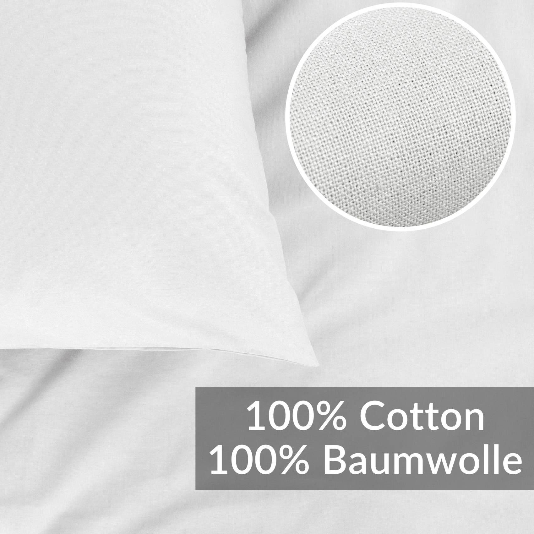 Kisska Kissenbezug LUNA Kissenüberzug Sofakissenbezug Kopfkissenbezug, (1 Stück), Atmungsaktiv, aus Baumwolle 40x40 Weiß