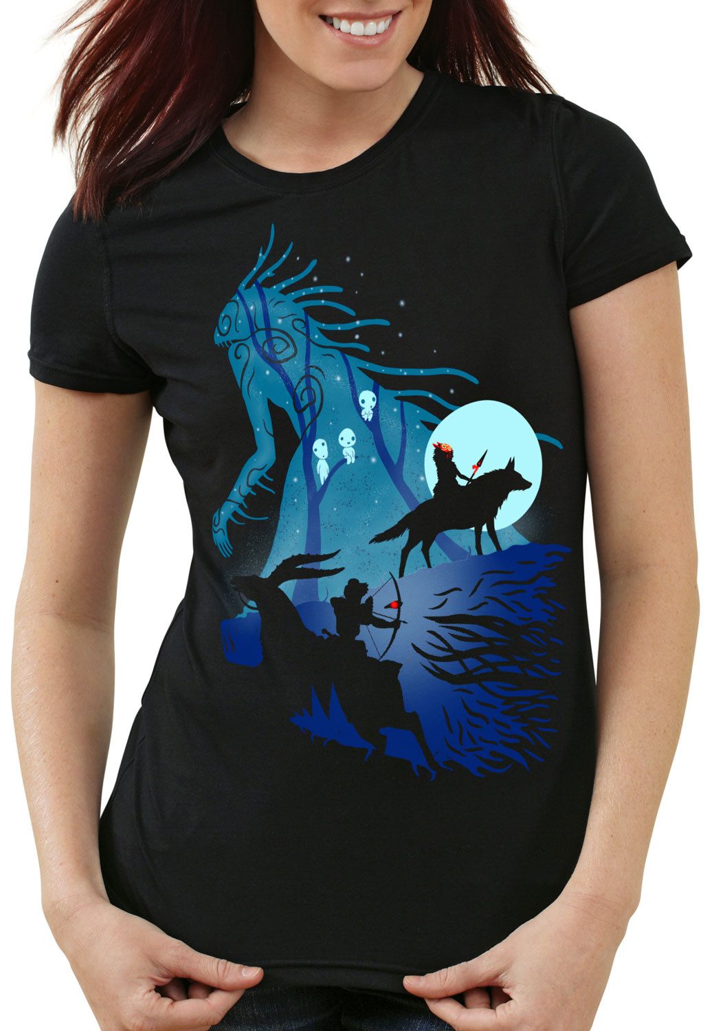 style3 T-Shirt Mononoke Vollmond wolf prinzessin mononoke anime studio ghib günstig online kaufen