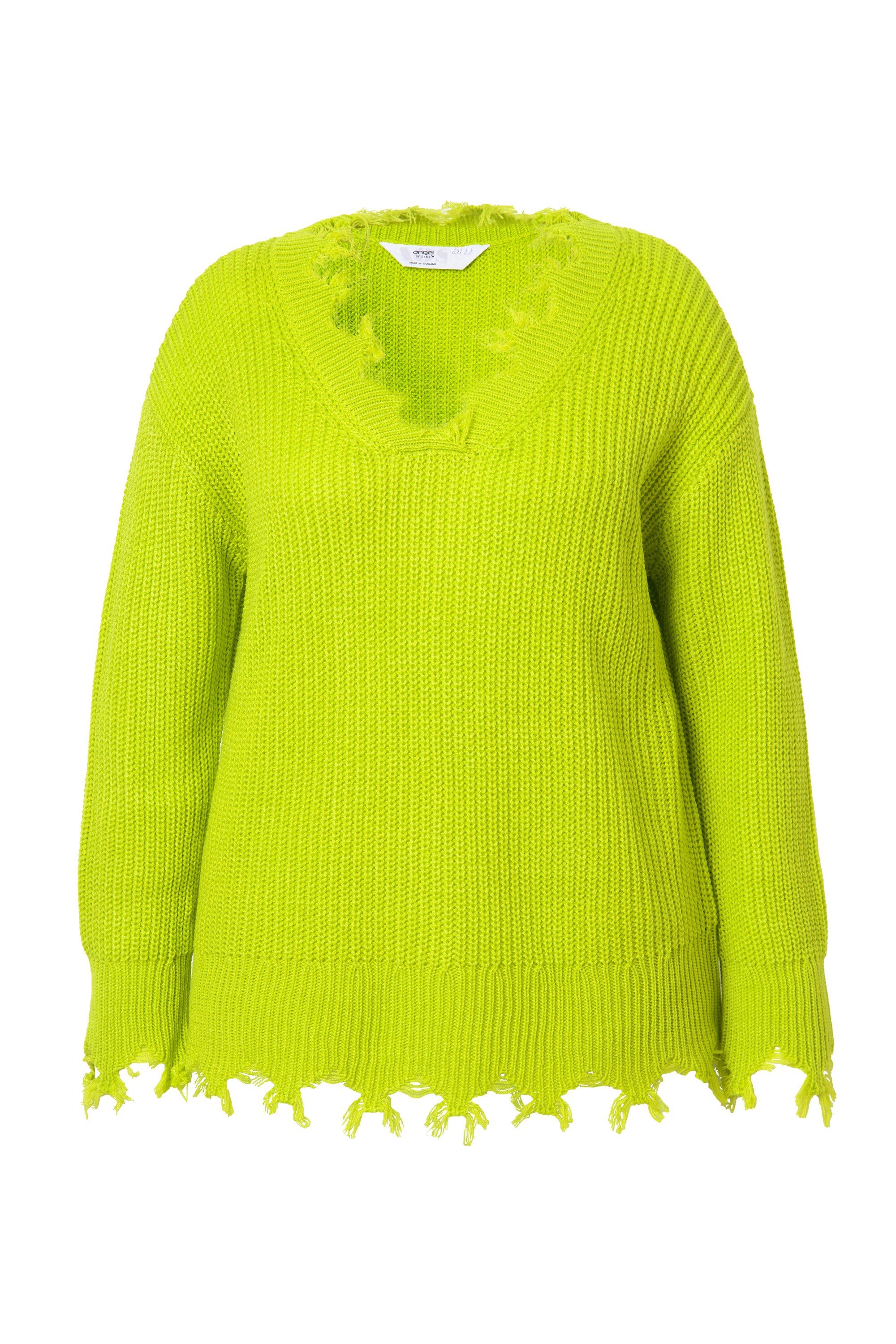 Angel of Style Strickpullover Pullover oversized Fransen Langarm günstig online kaufen