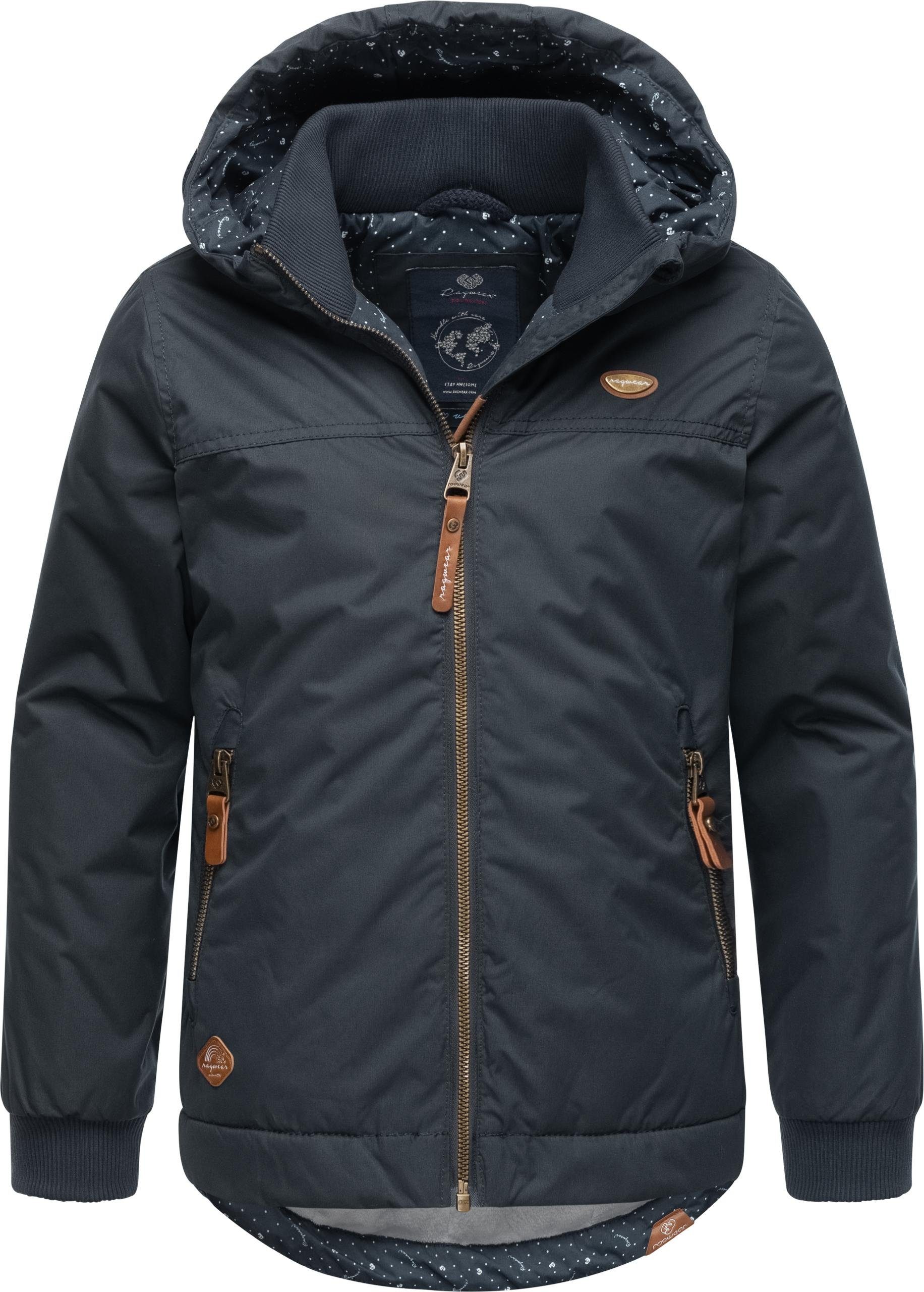 Ragwear Winterjacke Kristla Mit Fleece gefütterte Kapuzenjacke navy