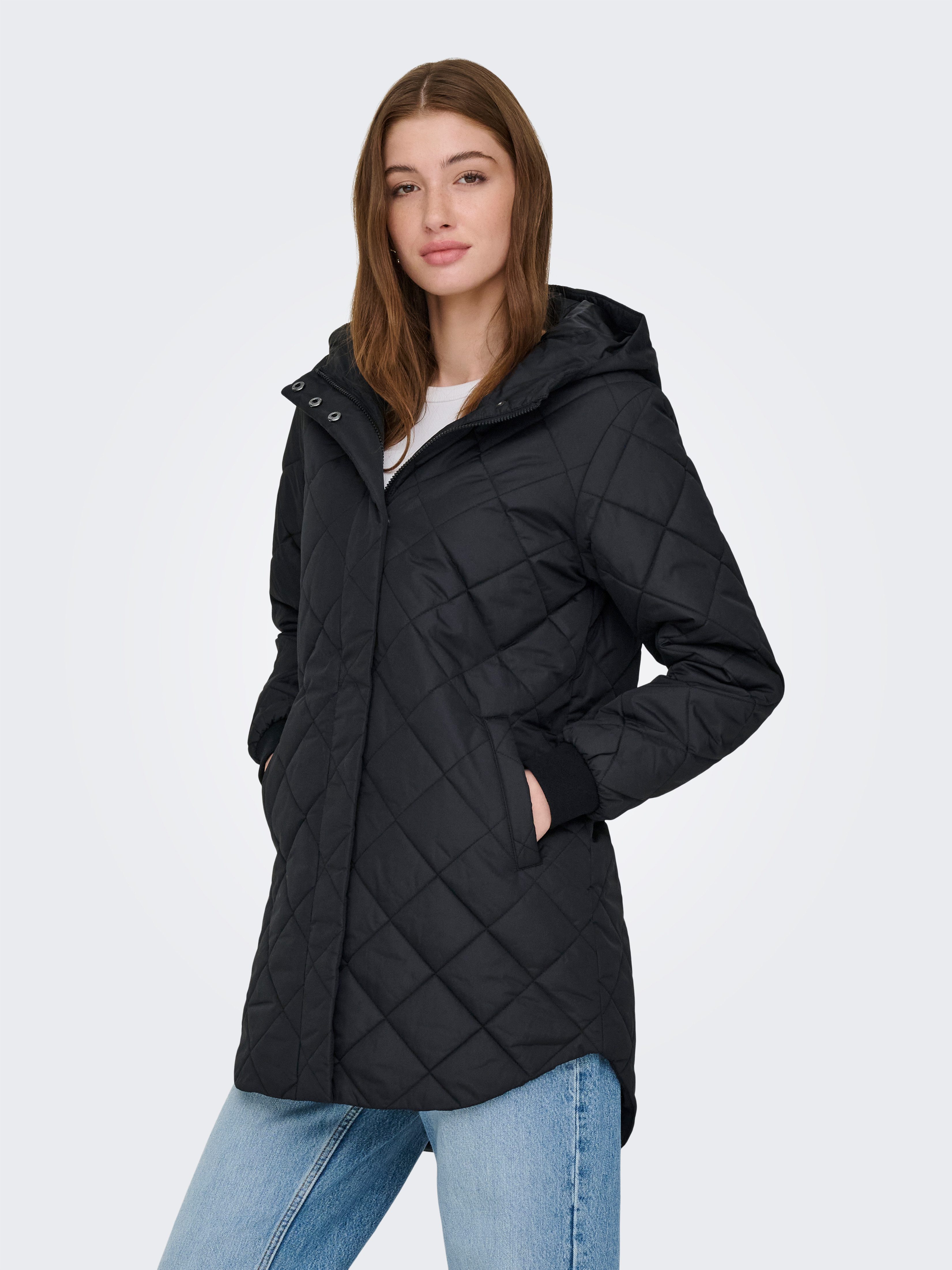 ONLY Steppmantel ONLJULIET QUILTED HOOD ZIP COAT OTW NOOS Kunstfaser