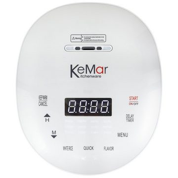 KeMar Kitchenware Multikocher KRC-190, 500 W, 1,80 l Schüssel, 12 Programme, Dampfgaraufsatz, Reiskelle, Messbecher, Touch Display