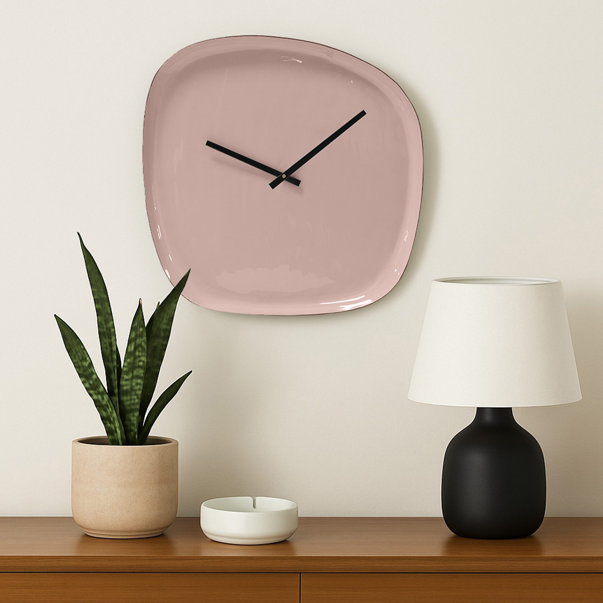 furnling Wanduhr Tomu (moderne Uhr in organischer Form, mit Aufhängung, Ø 42 cm, mokka)
