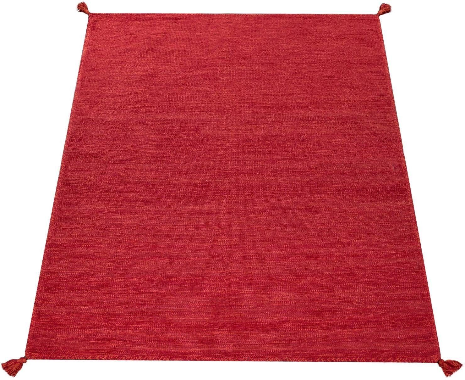 Teppich Kilim 210, Paco Home, rechteckig, Höhe: 12 mm, Handgwebt, Flachgewebe, reine Baumwolle, handgewebt, Uni Farben