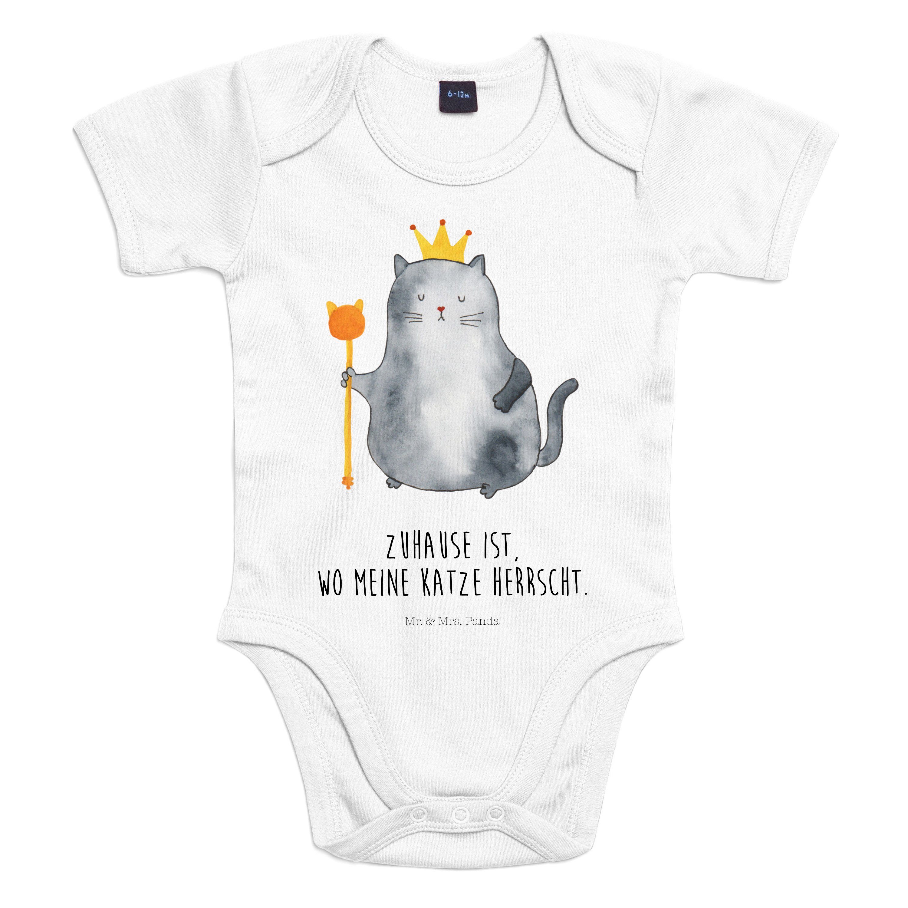 Mr. & Mrs. Panda Strampler 18. - 24. Monat Katze König - Heather Grey - Geschenk, Katzenfan, Bab (1-tlg)
