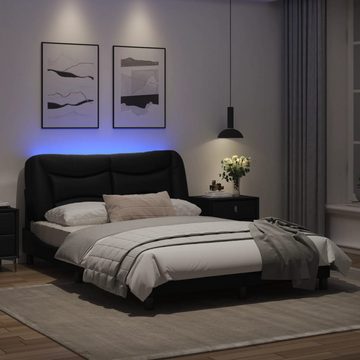 vidaXL Bett Bettgestell mit LED Schwarz 140x200 cm Kunstleder
