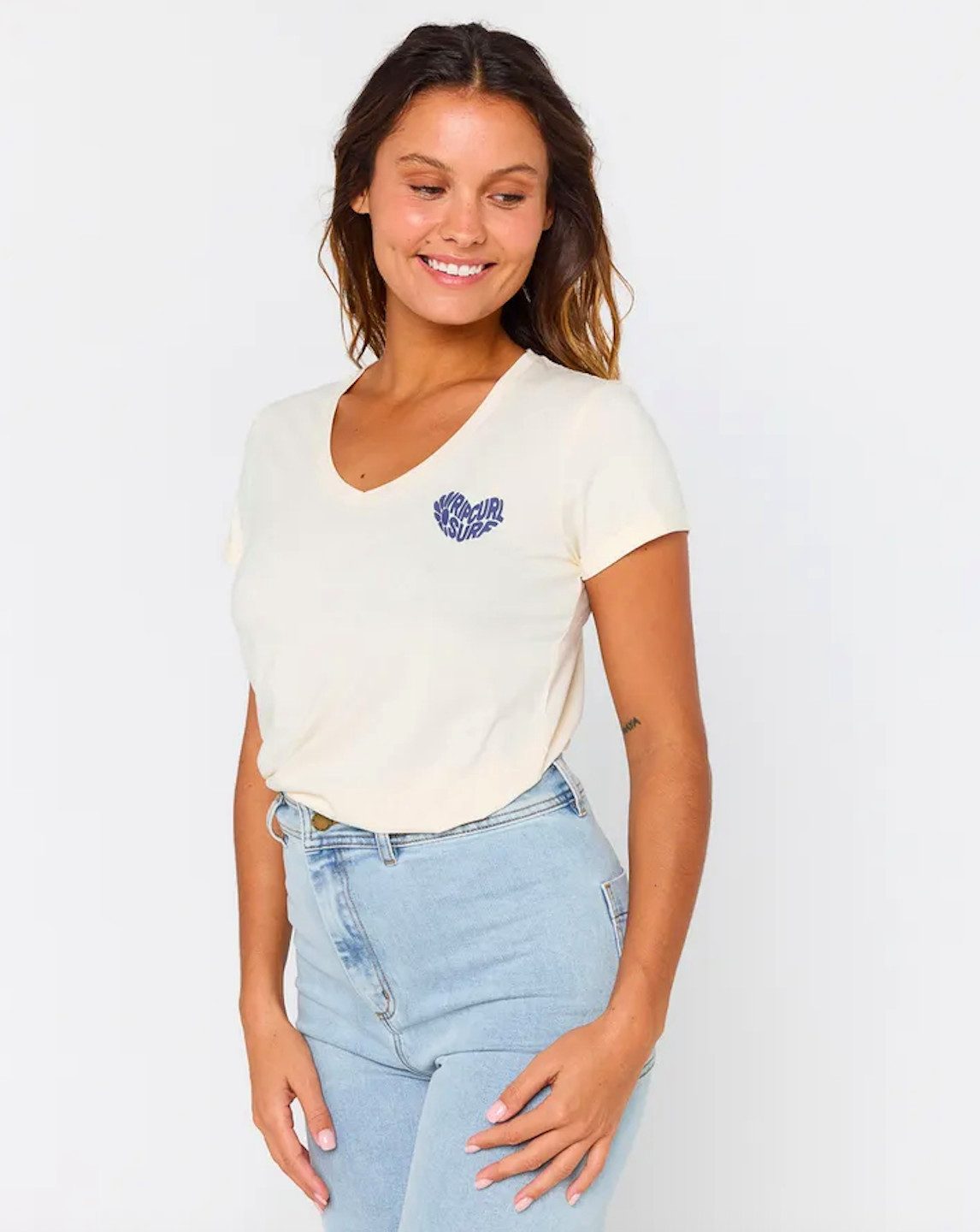 Rip Curl V-Shirt Heart V-Neck Tee T-Shirt