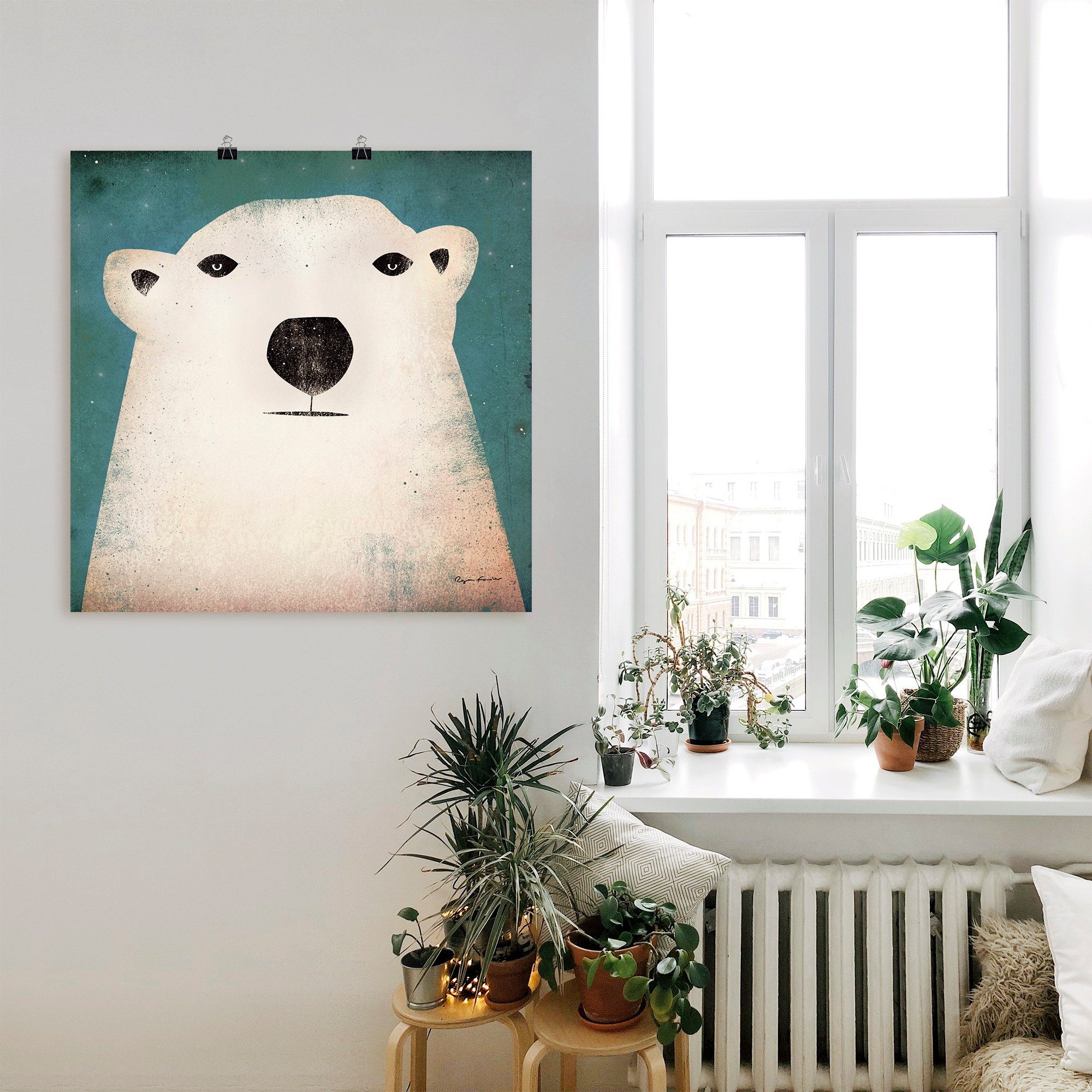 Artland Wandbild Eisbär, Tiere Größen Leinwandbild, versch. St), (1 in oder Poster Wandaufkleber als