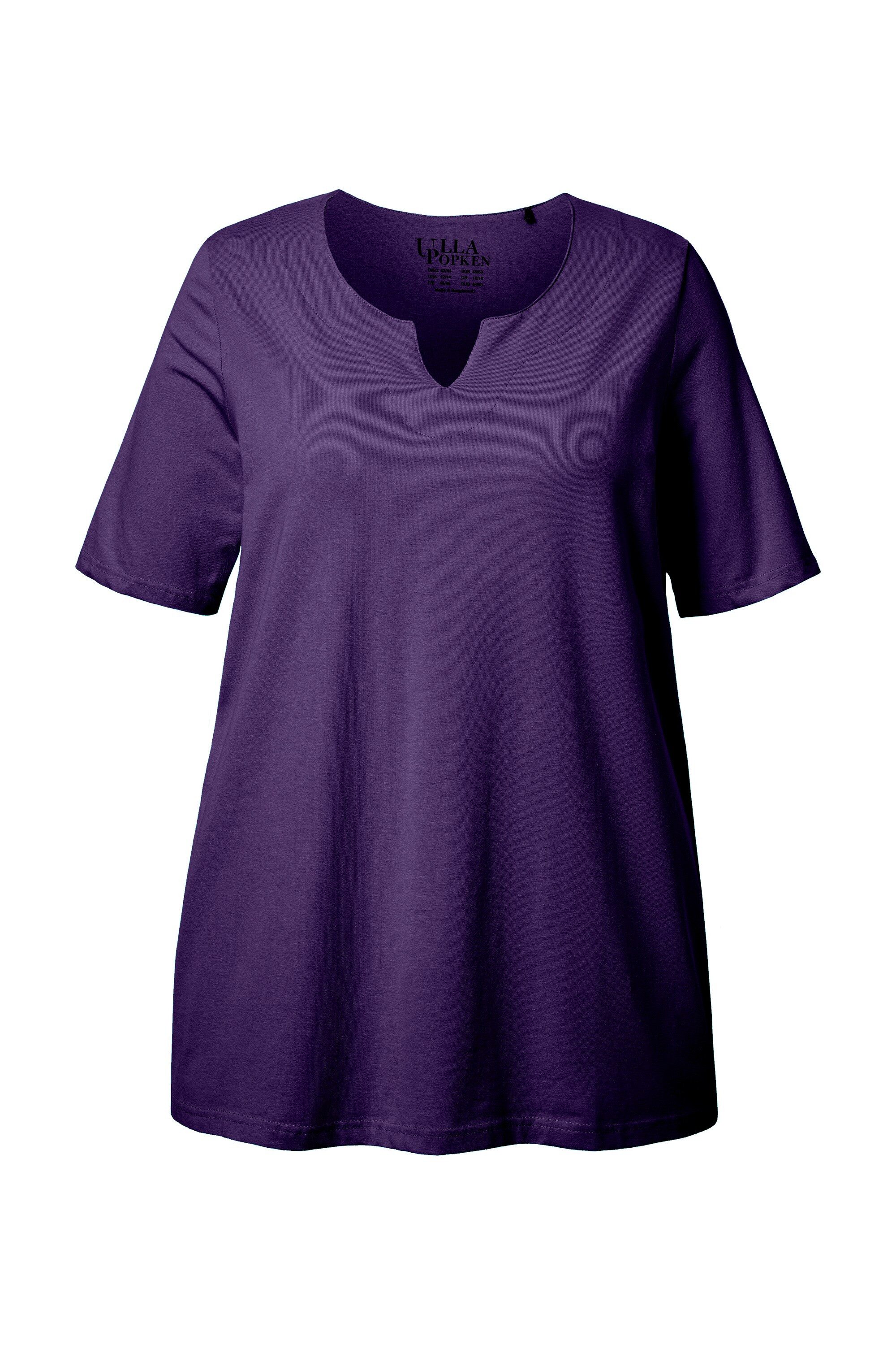 Ulla Popken T-Shirt T-Shirt A-Linie Tunika-Ausschnitt Halbarm günstig online kaufen