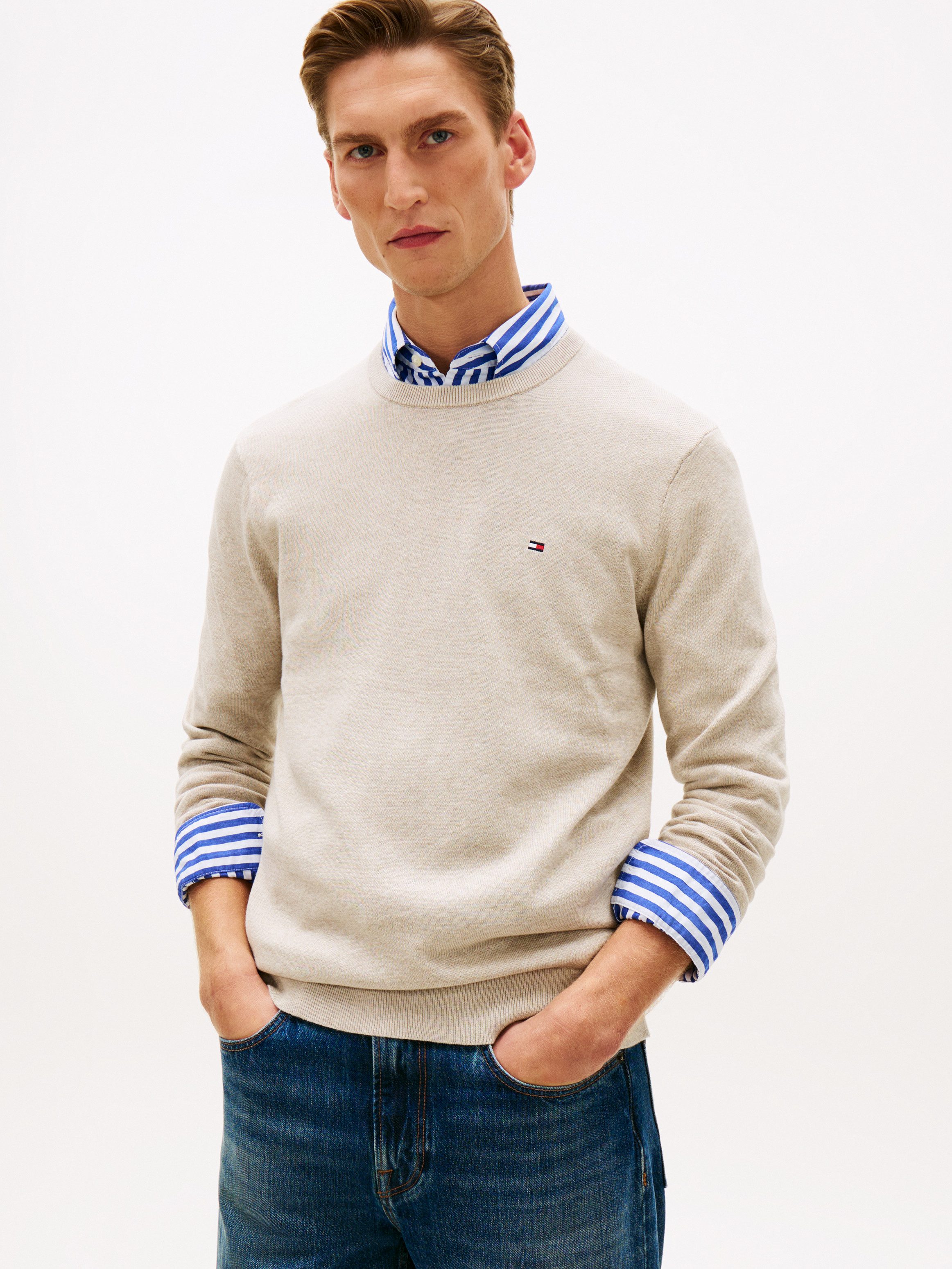 Tommy Hilfiger Rundhalspullover ESSENTIAL COTTON Crewneck Regular Fit Premi günstig online kaufen
