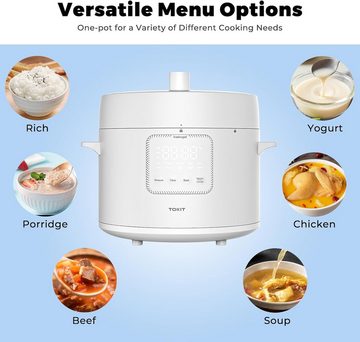 Tokina Multikocher Joghurtbereiter Suppenkoche Warmhalter in 1, 14 Kochprogramme, 1000,00 W, 5,00 l Schüssel, Druckkochtopf 5L Elektrischer Schnellkochtopf, Schongarer Reiskocher