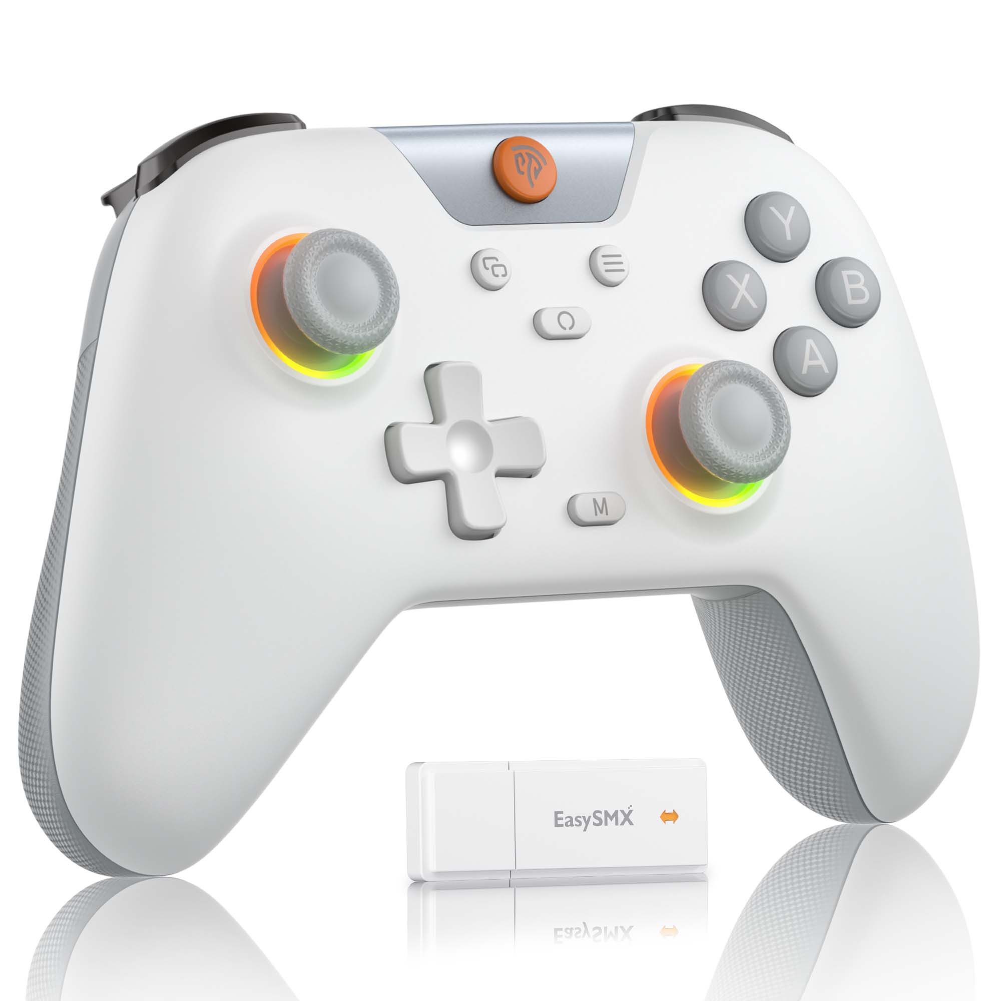 Wireless Controller mit 7 Farbe RGB Licht, PC Gaming-Controller Controller