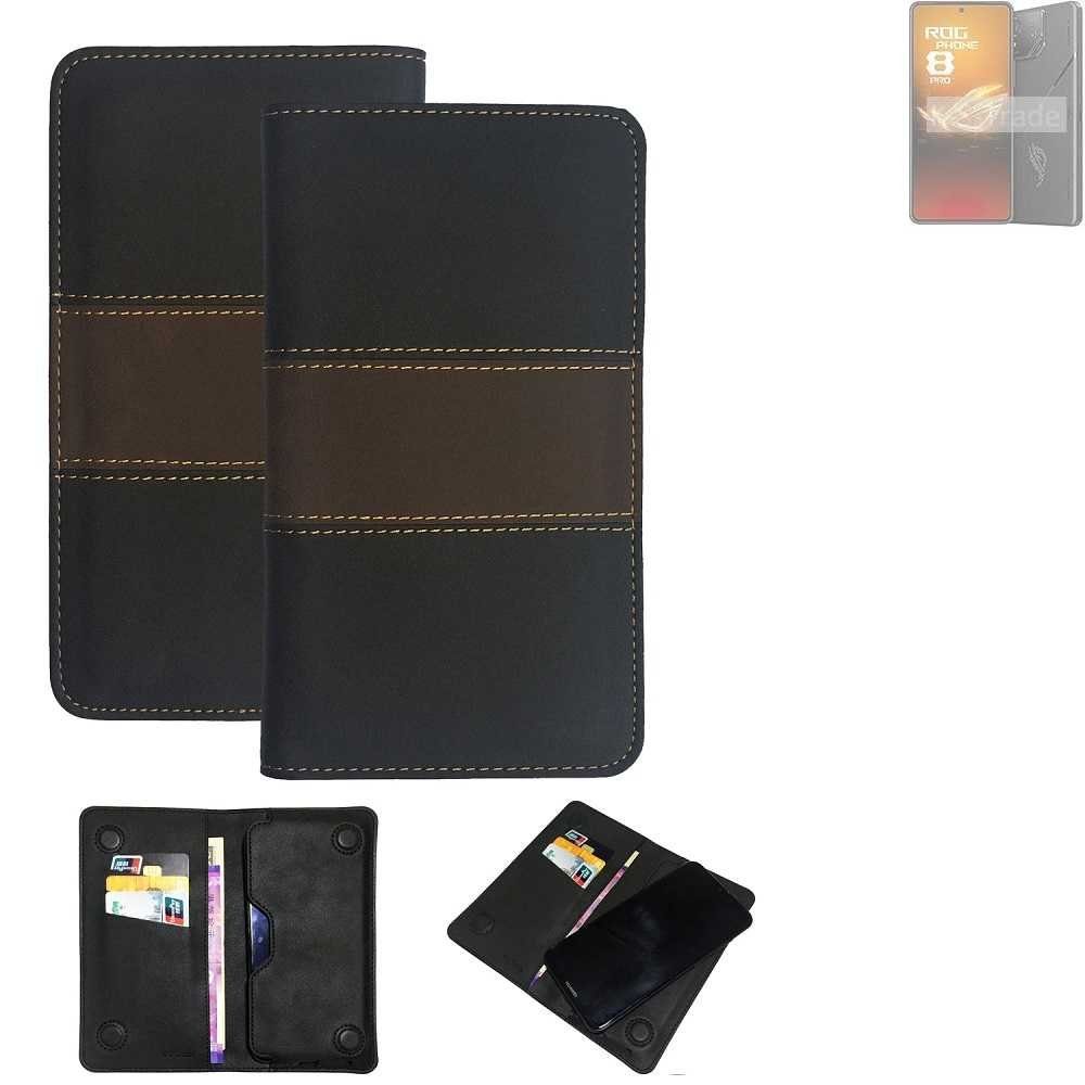 K-S-Trade Handyhülle für Asus ROG Phone 8 Pro, Hülle Handyhülle Schutzhülle Walletcase Bookstyle Tasche Schutz